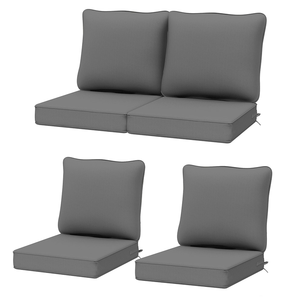 AAAAAcessories 24 In X 24 In 4 Piece Dark Gray Deep Seat Patio Chair   64029900 