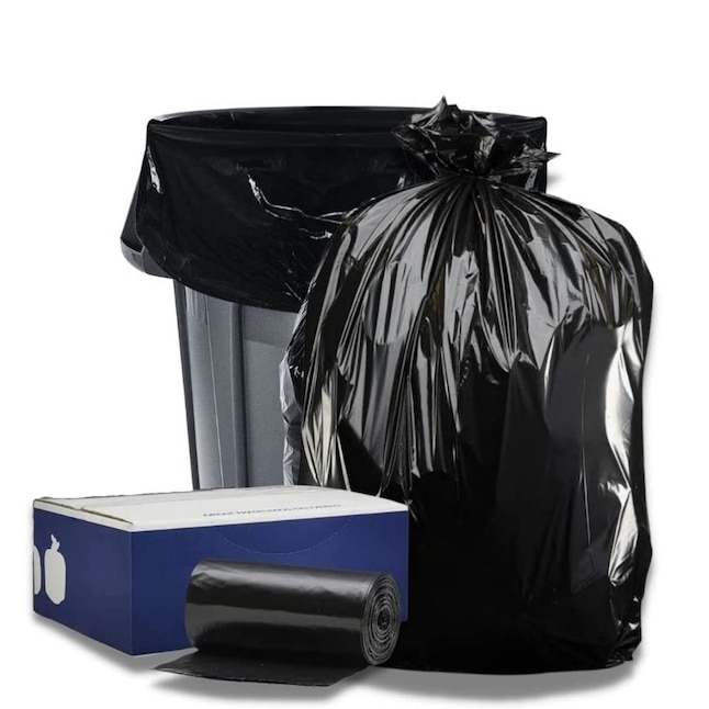 Plasticplace 56 Gallon Trash Bags 1.5 Mil - Black Case of 100