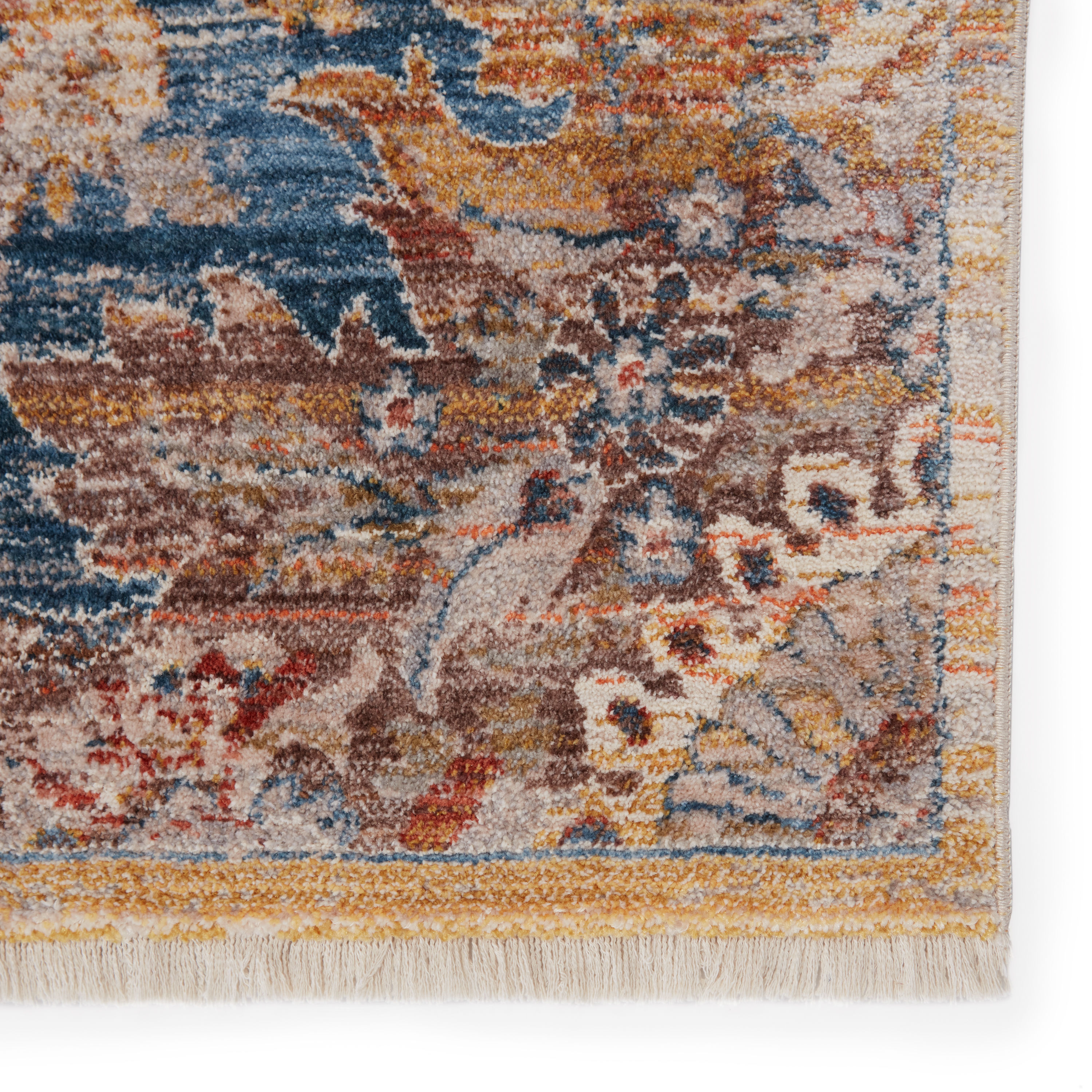 Elegant Terra Reversible Medallion Rug in Blue and Orange