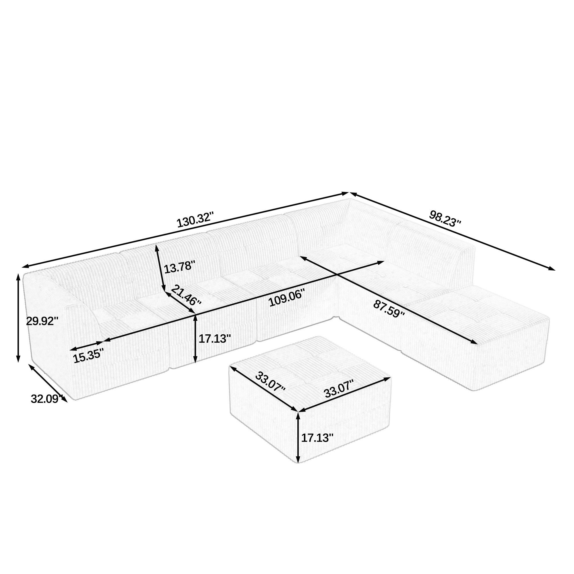 SINOFURN SYA370082GY Sofas-Loveseats - View #6