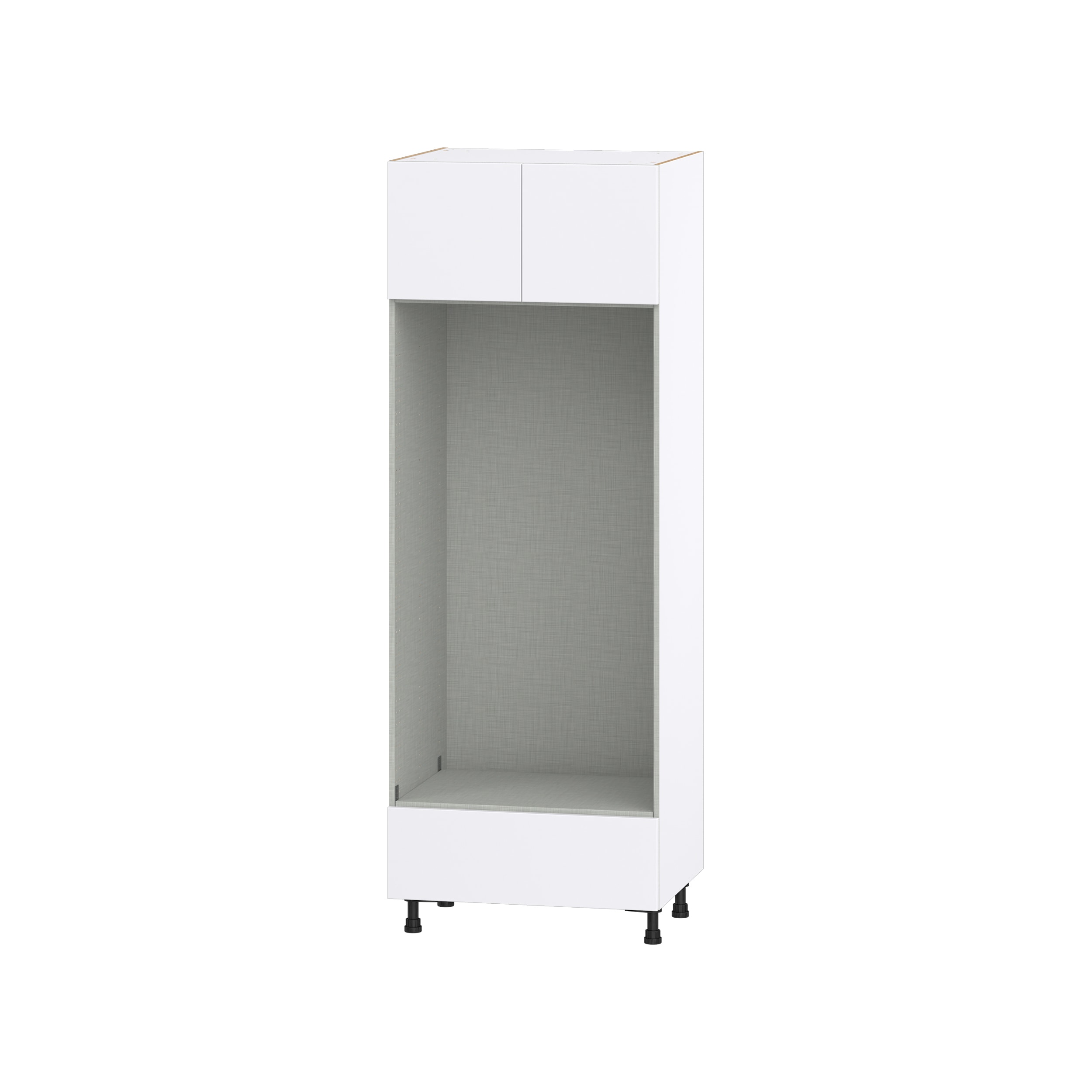 Hugo&Borg DSTDOA3084.5-LA Lasalle 30-in W x 84.5-in H x 24-in D Bright White Slab Double oven Pantry Fully assembled Cabinet (Flat Panel Slab)