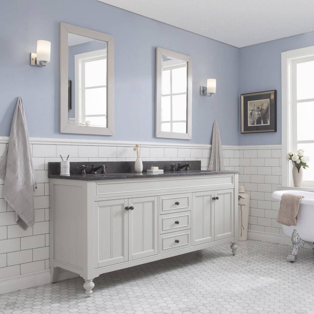 Water Creation Potenza 72-in Ivory Grey Undermount Double Sink Bathroom ...