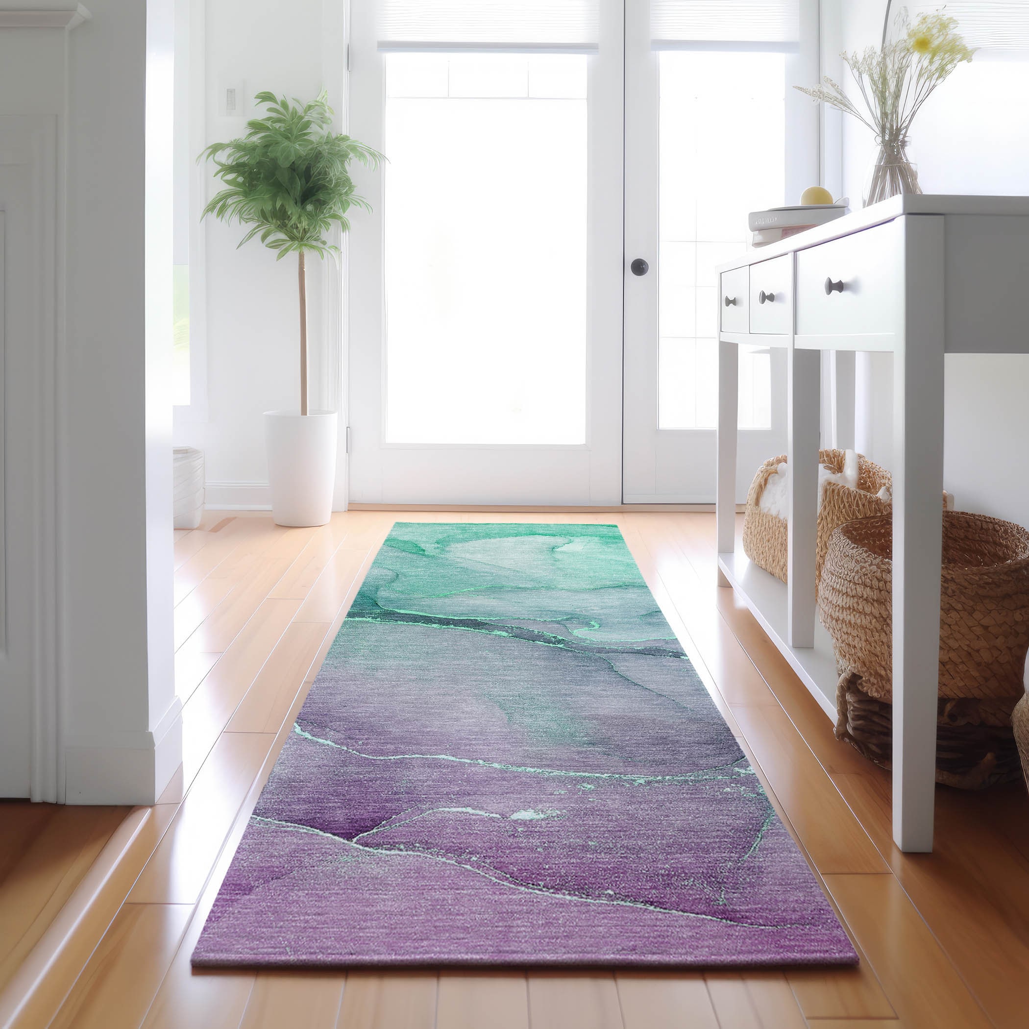 Addison Rugs AMF508BU20X30 Mayfield AMF508BU 2 x 3 (ft) Loomed Polyester Blue Rectangular Indoor Abstract Machine washable Area rug