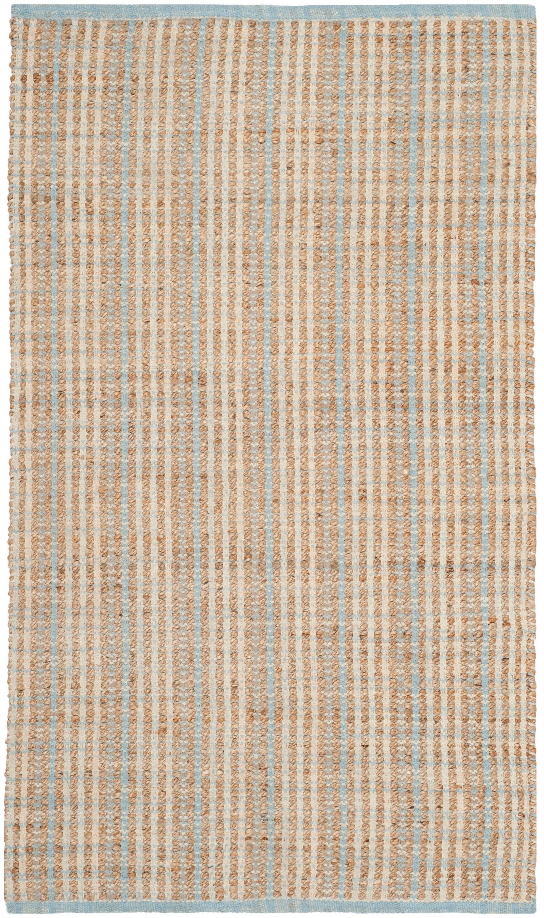 Safavieh CAP831A-3 Cape Cod Stoke 3 x 5 (ft) Jute Natural Rectangular Indoor Stripe Coastal Throw rug