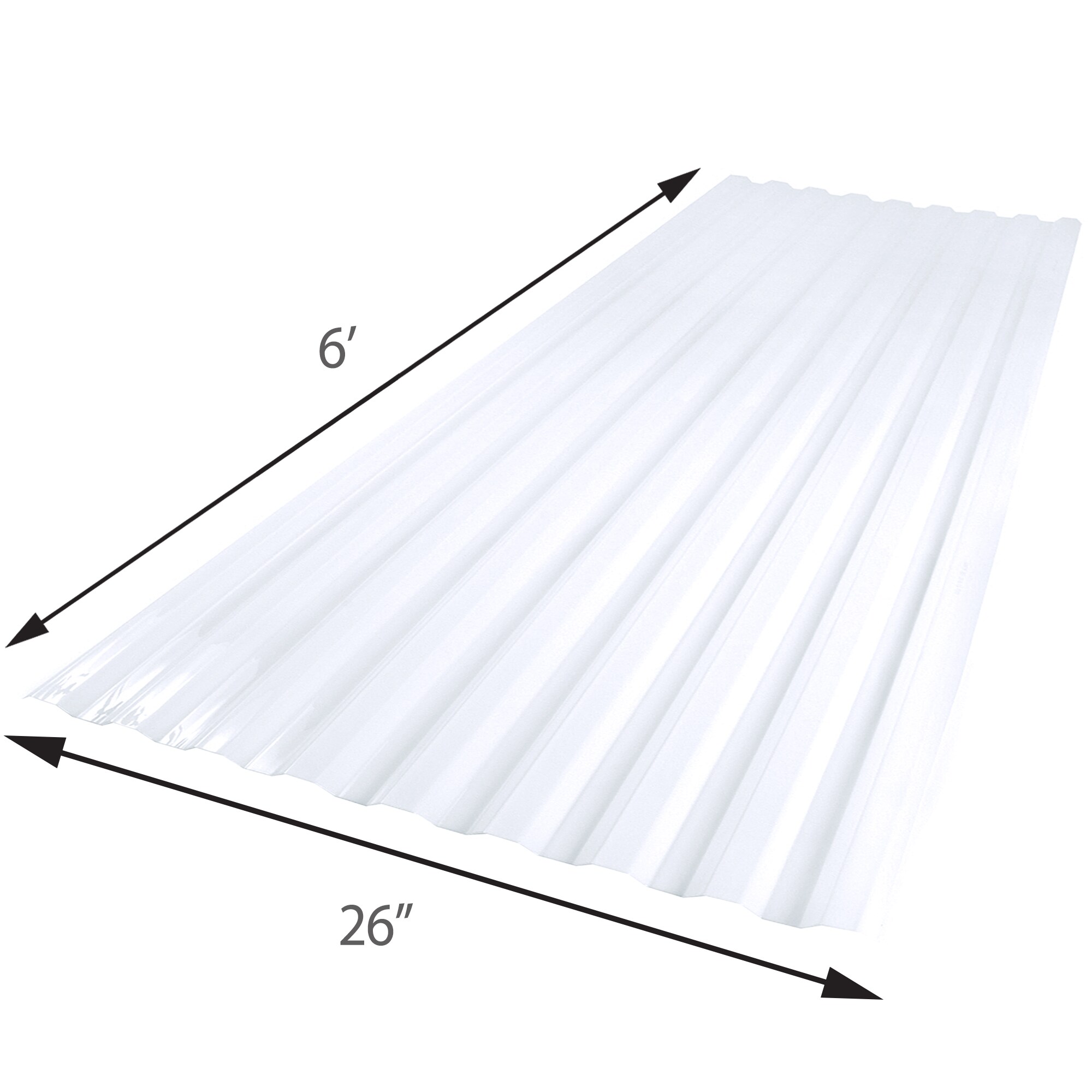 Corrugated Polycarbonate Roofing Sheet - Clear - 0.047 x 48 x 96