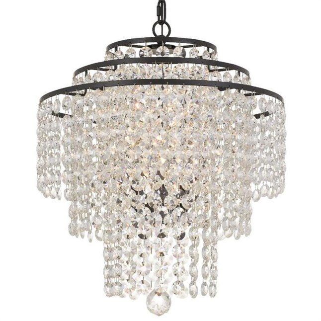 Crystorama Arielle 4 Light Dark Bronze Rustic Crystal Chandelier In The Chandeliers Department At Com Crystorama Arielle 4 Light Dark Bronze, Rustic Chandelier Light Crystal