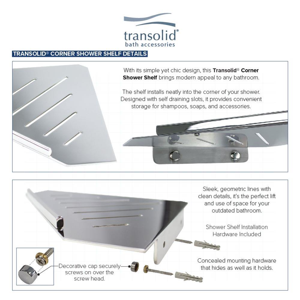 Transolid Drill / Screw Stainless Steel Shower Shelf