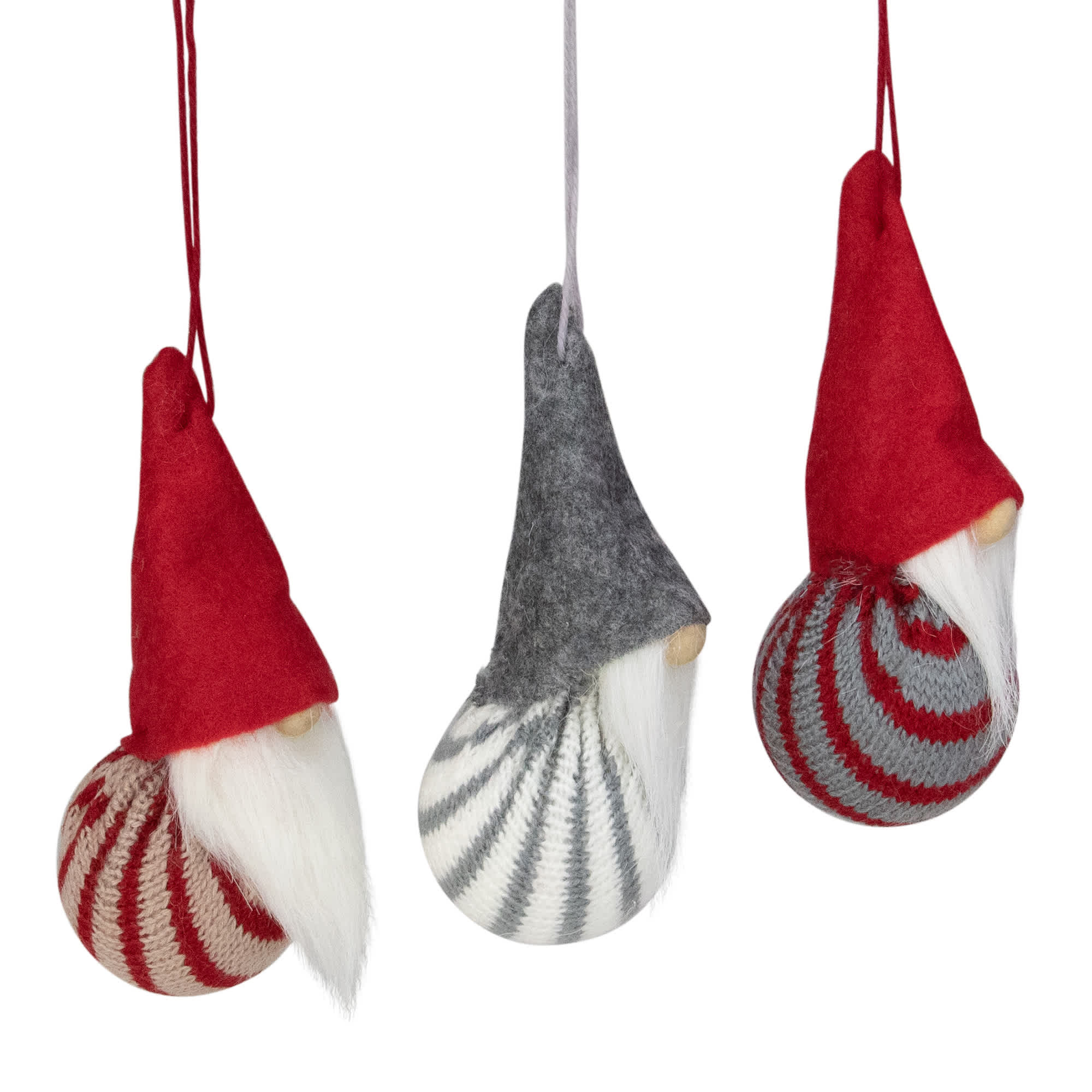 Northlight Santa Gnome Christmas Ornaments - 4.75 inch - Red and Gray ...