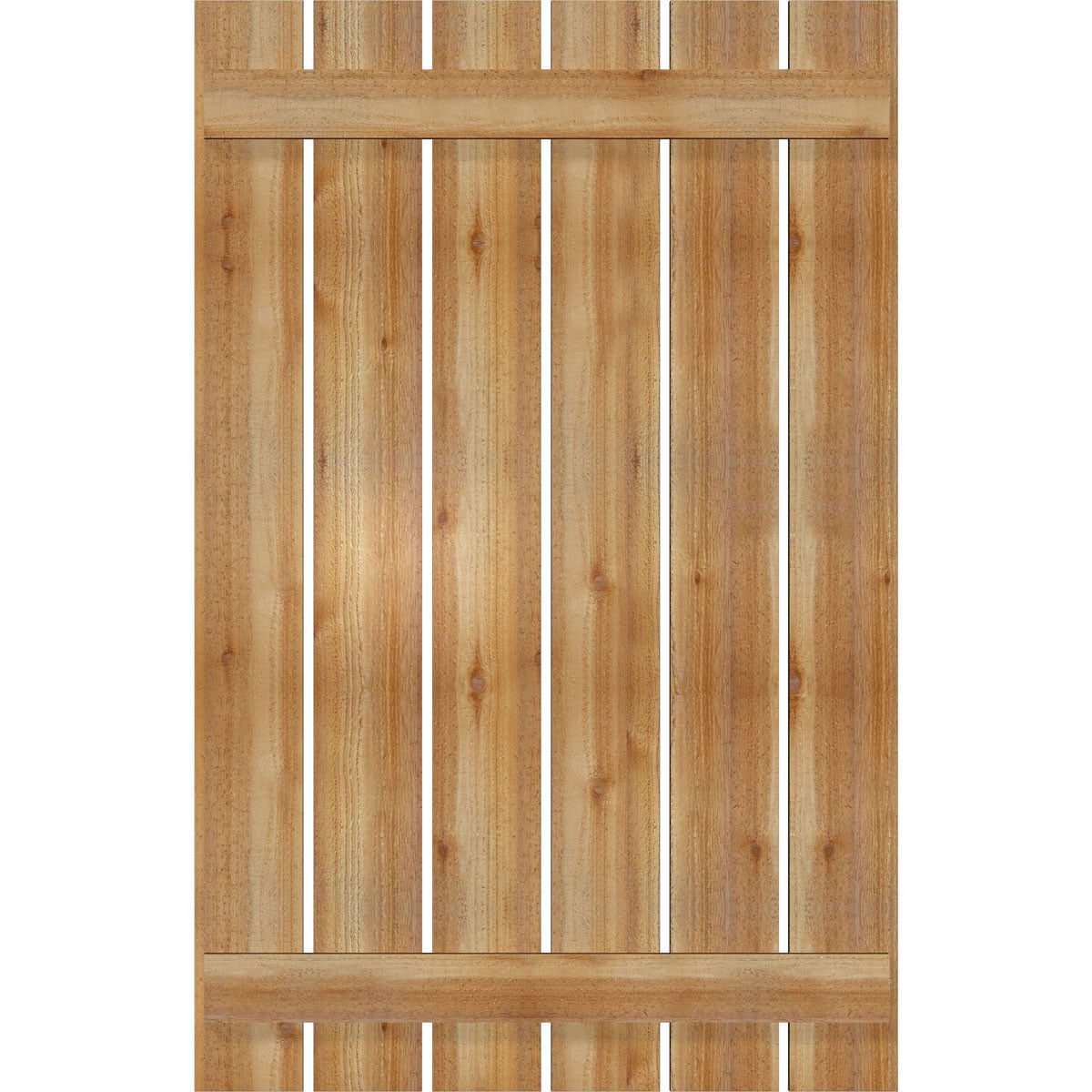 Ekena Millwork RBS06S35X054RWR 34.75-in W x 54-in H Unfinished Paintable/Stainable Board and batten Spaced Wood Exterior Shutters ( 2 -Pack )