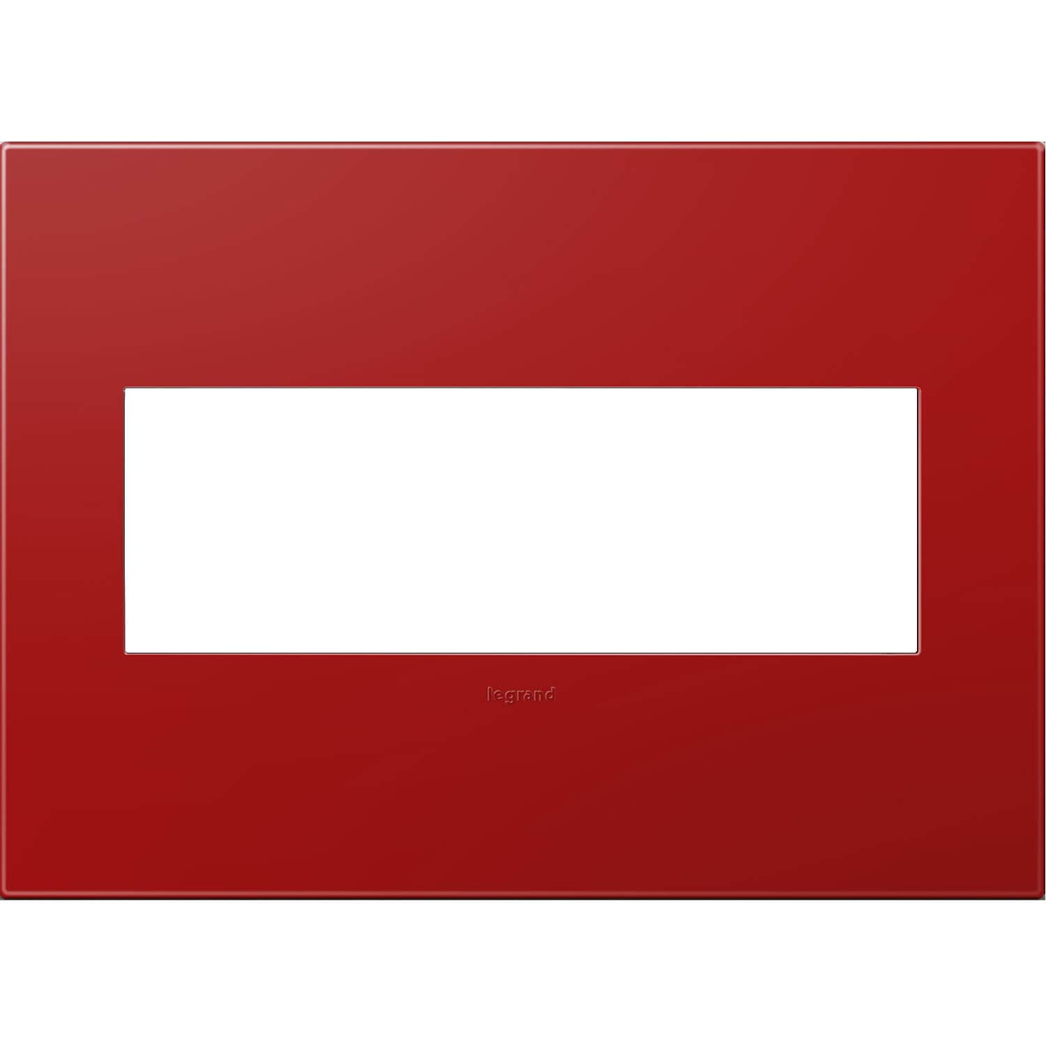 Legrand AWP3GCH4 adorne 3-Gang Specialty Size Cherry Plastic Indoor Screwless Square Wall Plate