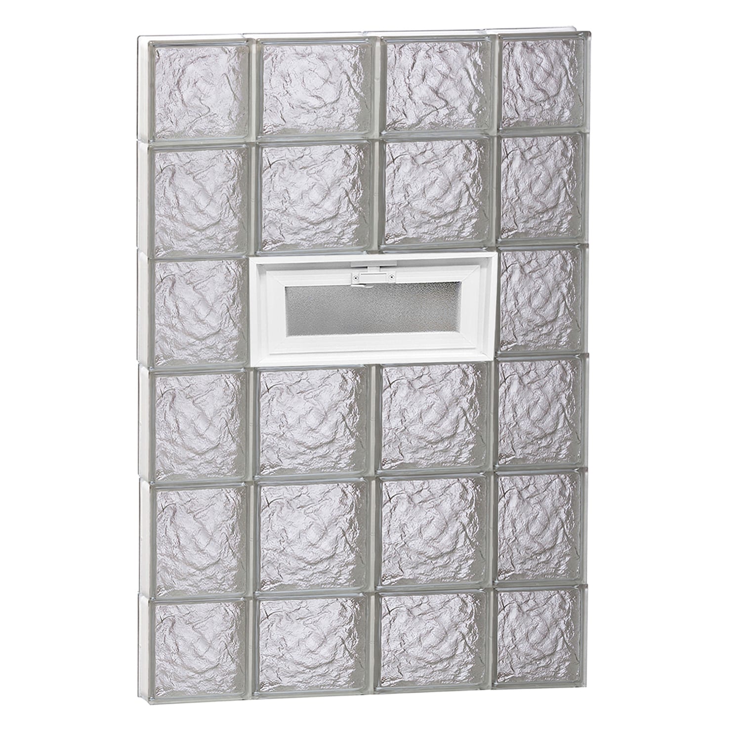REDI2SET V2844IS Ice Glass 27-in x 42-1/2-in Frameless Replacement Vented Glass Block Window