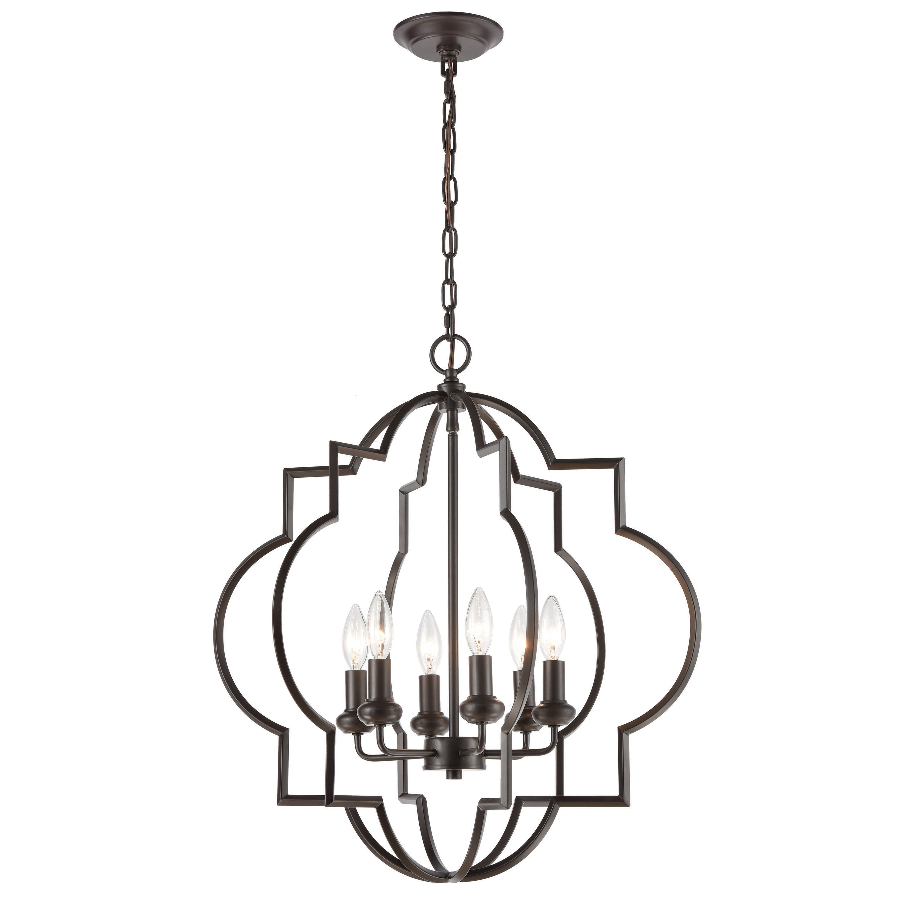 Geo 6-Light Oil Rubbed Bronze Transitional Dry rated Chandelier | - Westmore by ELK Lighting LWCH-210211064