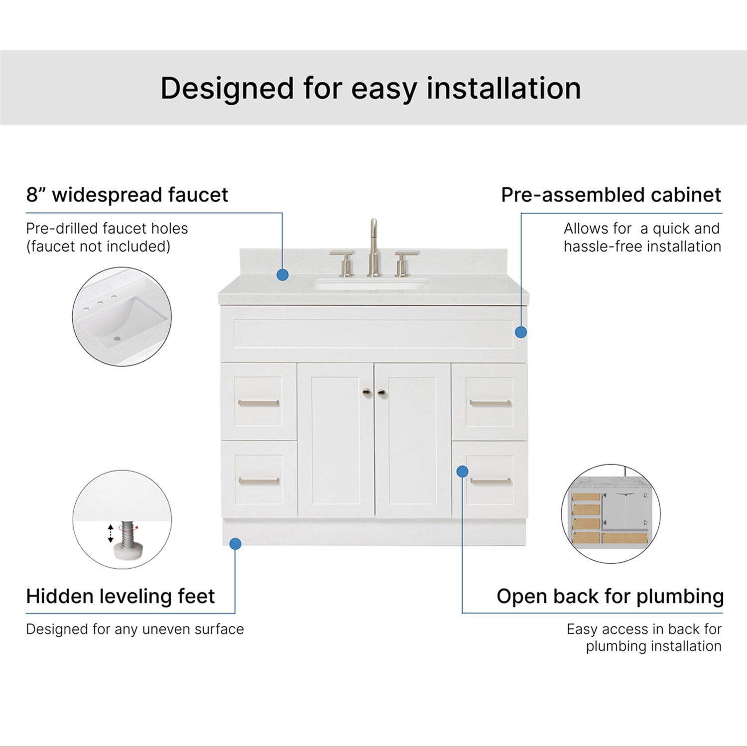 ARIEL F042SCQRVOWHT Bath-Vanity-Combo - View #6