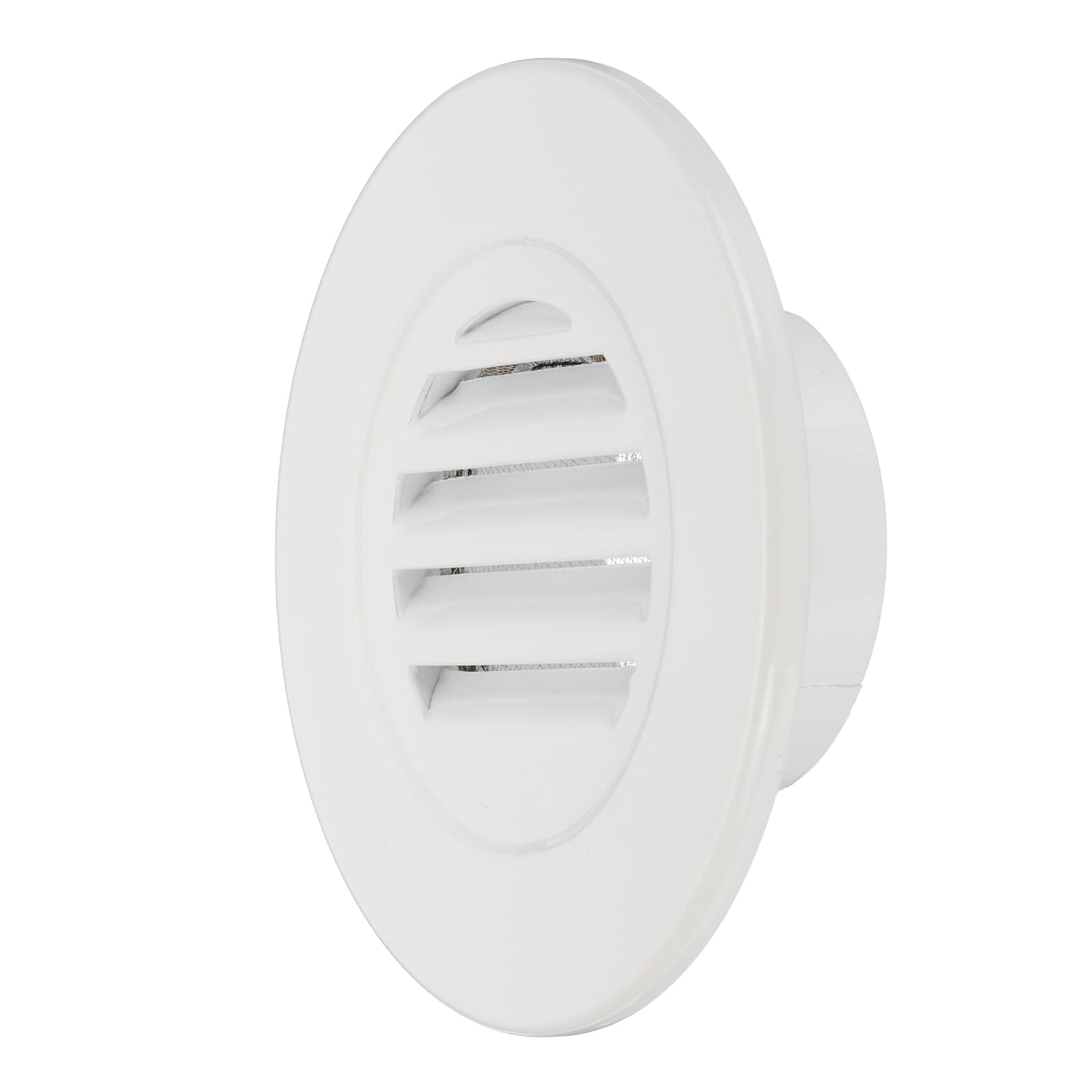 PATIKIL 3inch Round Soffit Vent Aluminum Alloy Wall Vent Grille Cover Exterior Exhaust Louvered Vent with Built-in Mesh for Kitchen Bathroom Garage White