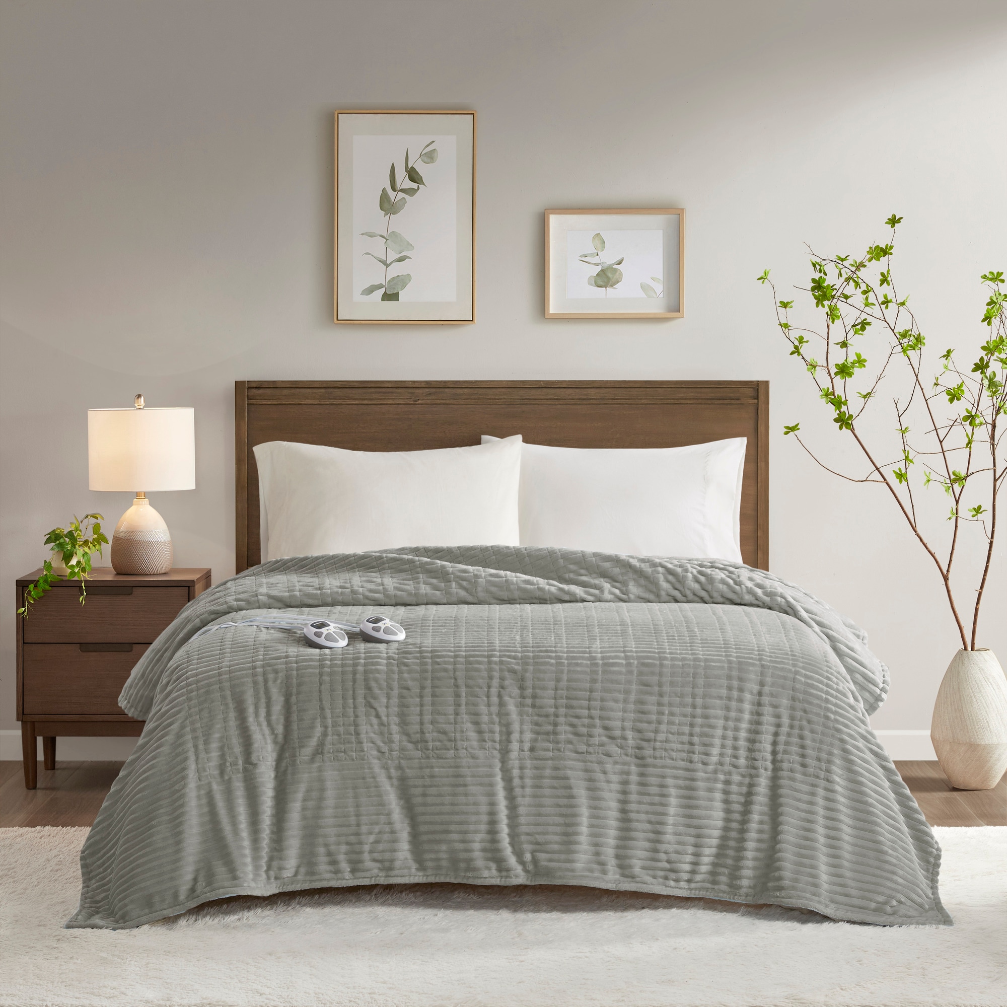 Serta ST54-0288 Grey 84-in x 90-in Polyester Heated blanket