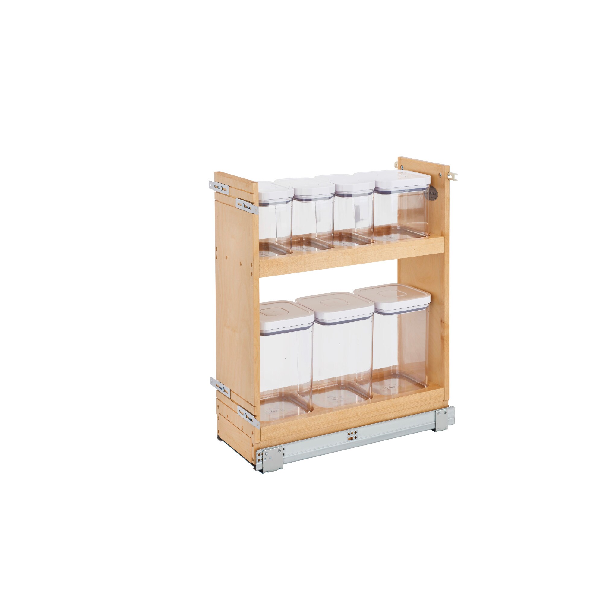 Rev-A-Shelf 448OXO-BCSC-8C 8.75-in W x 25.5-in H 2-Tier Cabinet-mount Wood Soft Close Sliding Shelf Kit