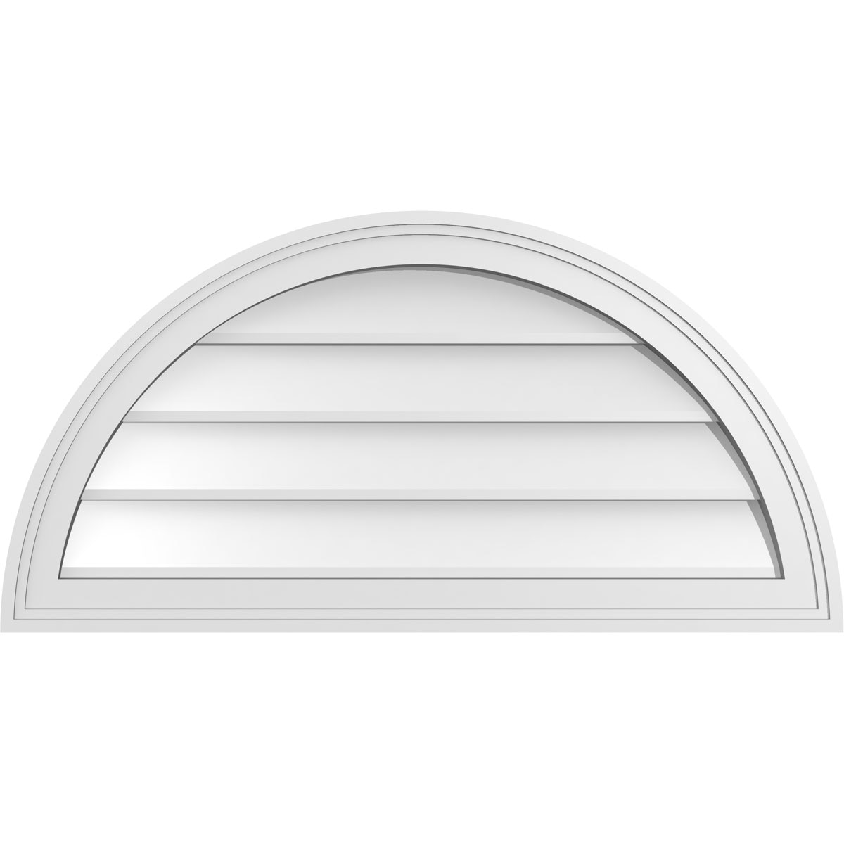 Ekena Millwork GVPHR32X1602SN 32-Inches x 16-Inches Off-white Half round PVC Gable Louver Vent