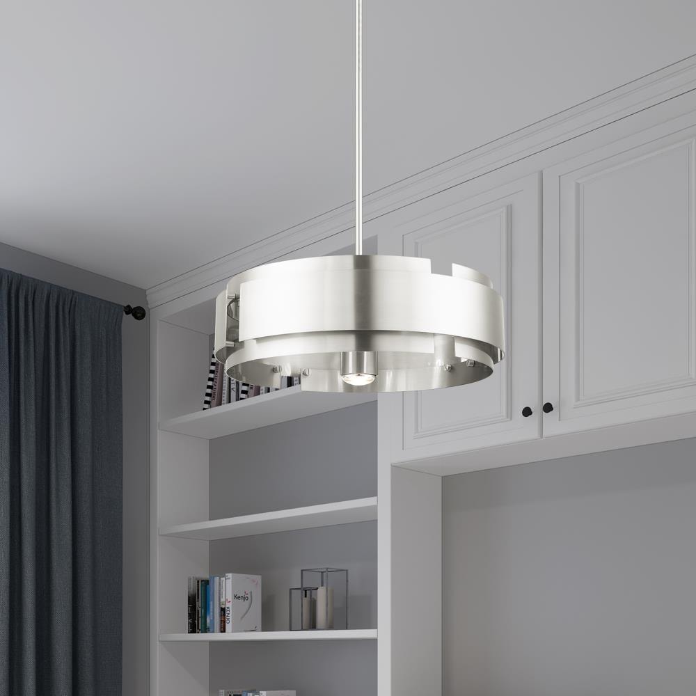 Brushed Nickel Drum 5-Light Pendant with Medium Base