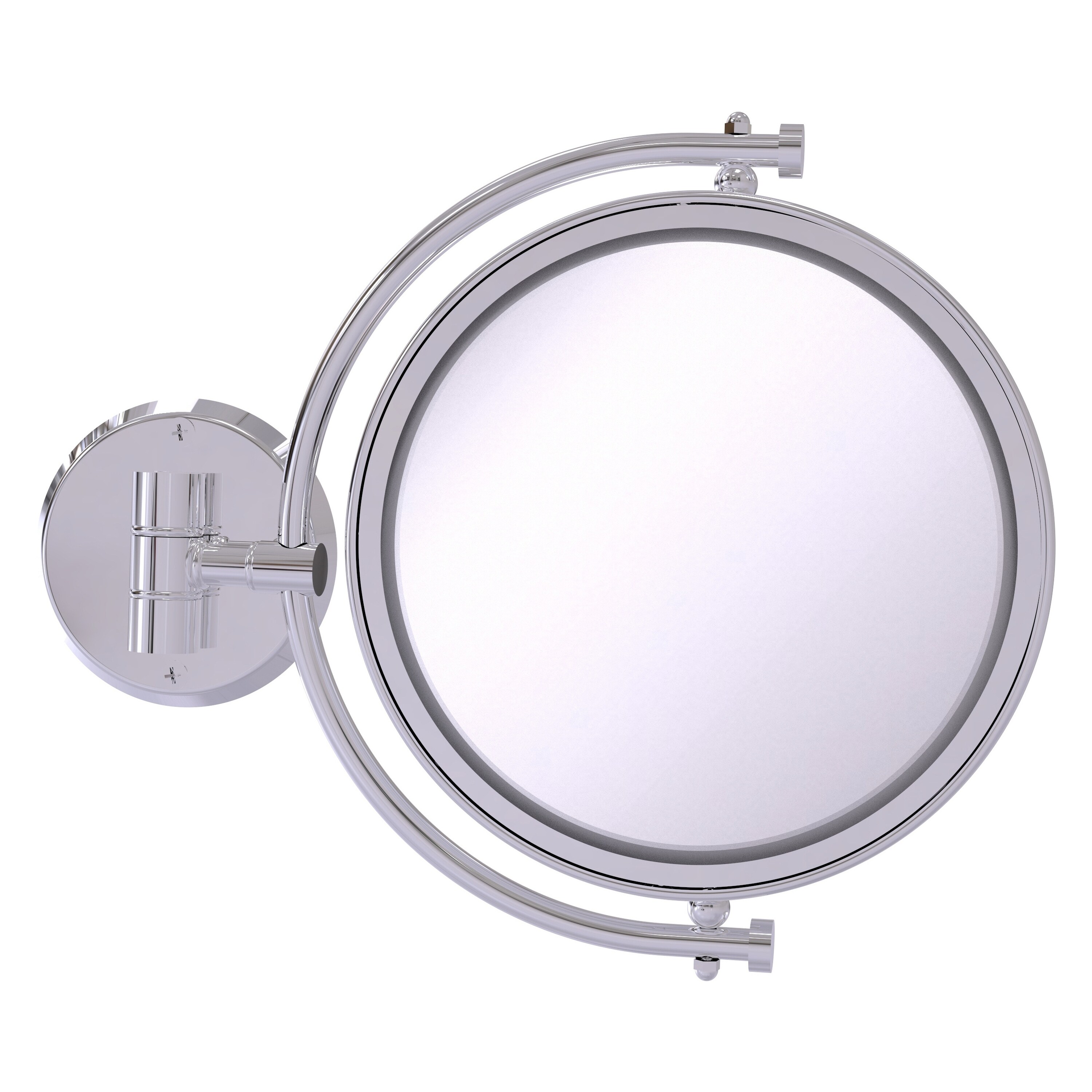 8-in x 10-in Polished Chrome Double-sided 2X Magnifying Wall-mounted Vanity Mirror | - Allied Brass WM-4/2X-PC