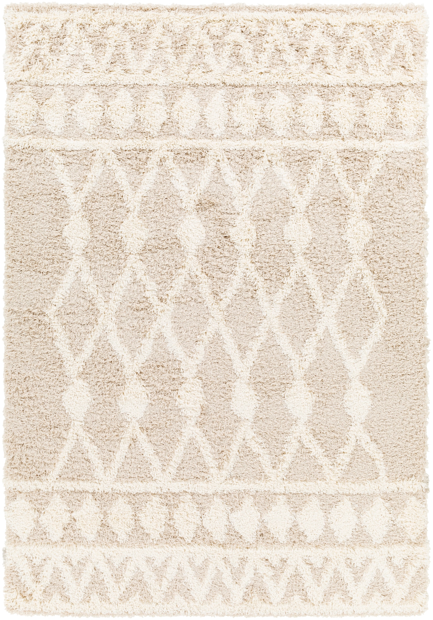 Livabliss USG2345-710103 Urban Shag 8 x 10 (ft) Polypropylene Tan Rectangular Indoor Medallion Moroccan Area rug