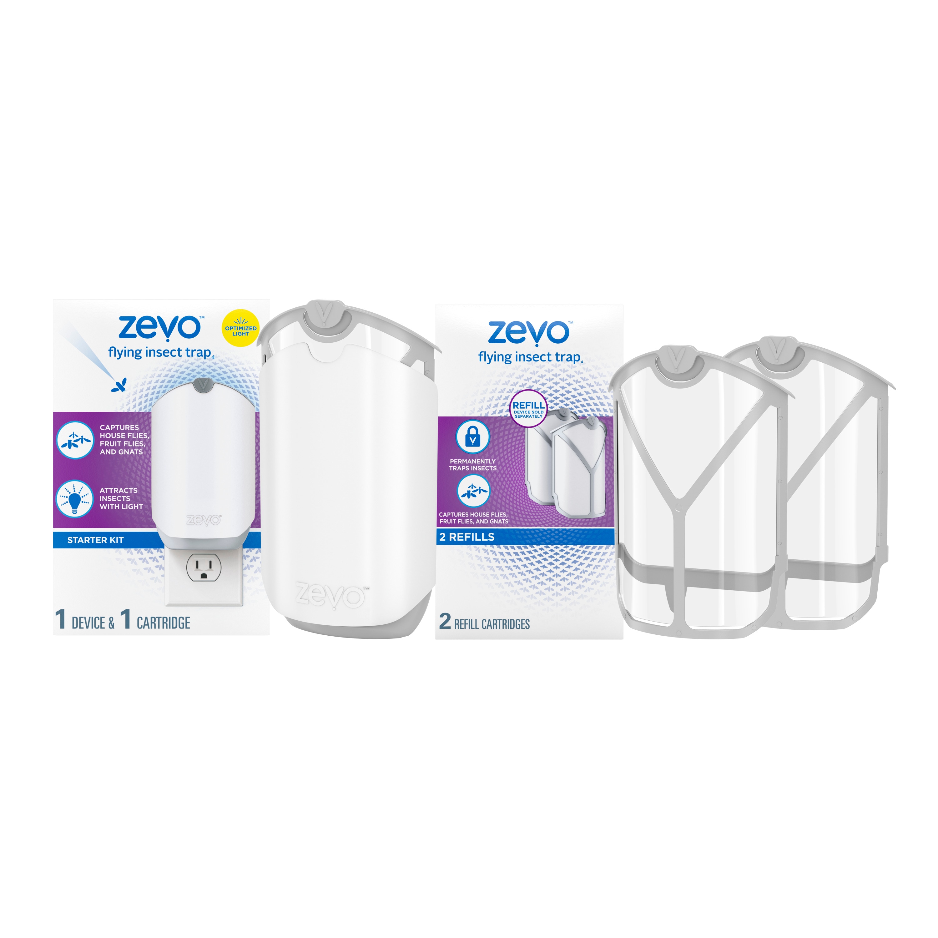 Zevo Flying Insect Trap Refill Cartridges (2-Pack) for Fruit Flies