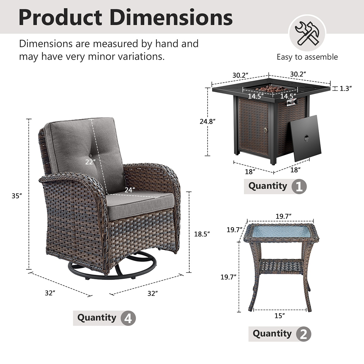 Rilyson FS085X2001-3 Patio-Conversation-Sets - View #4