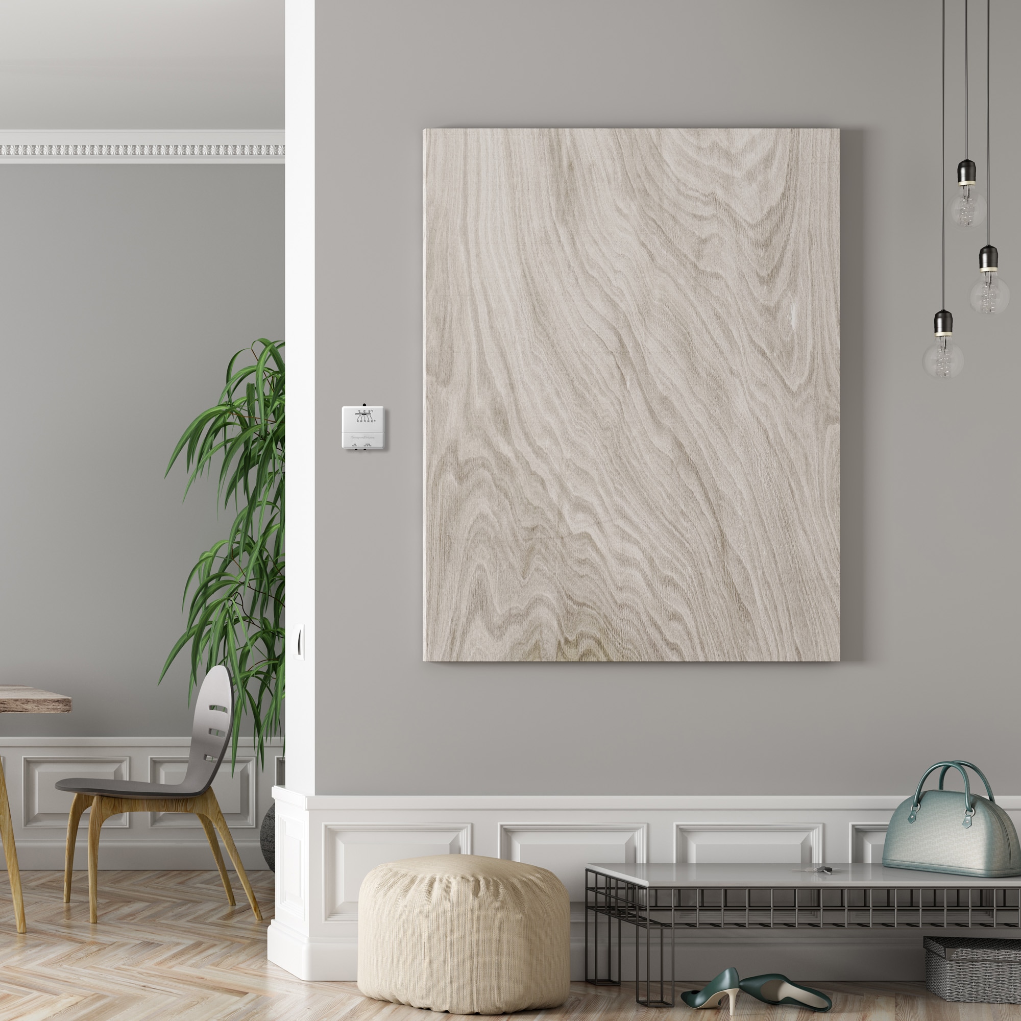 White Square Low Voltage Heating and Cooling Thermostat