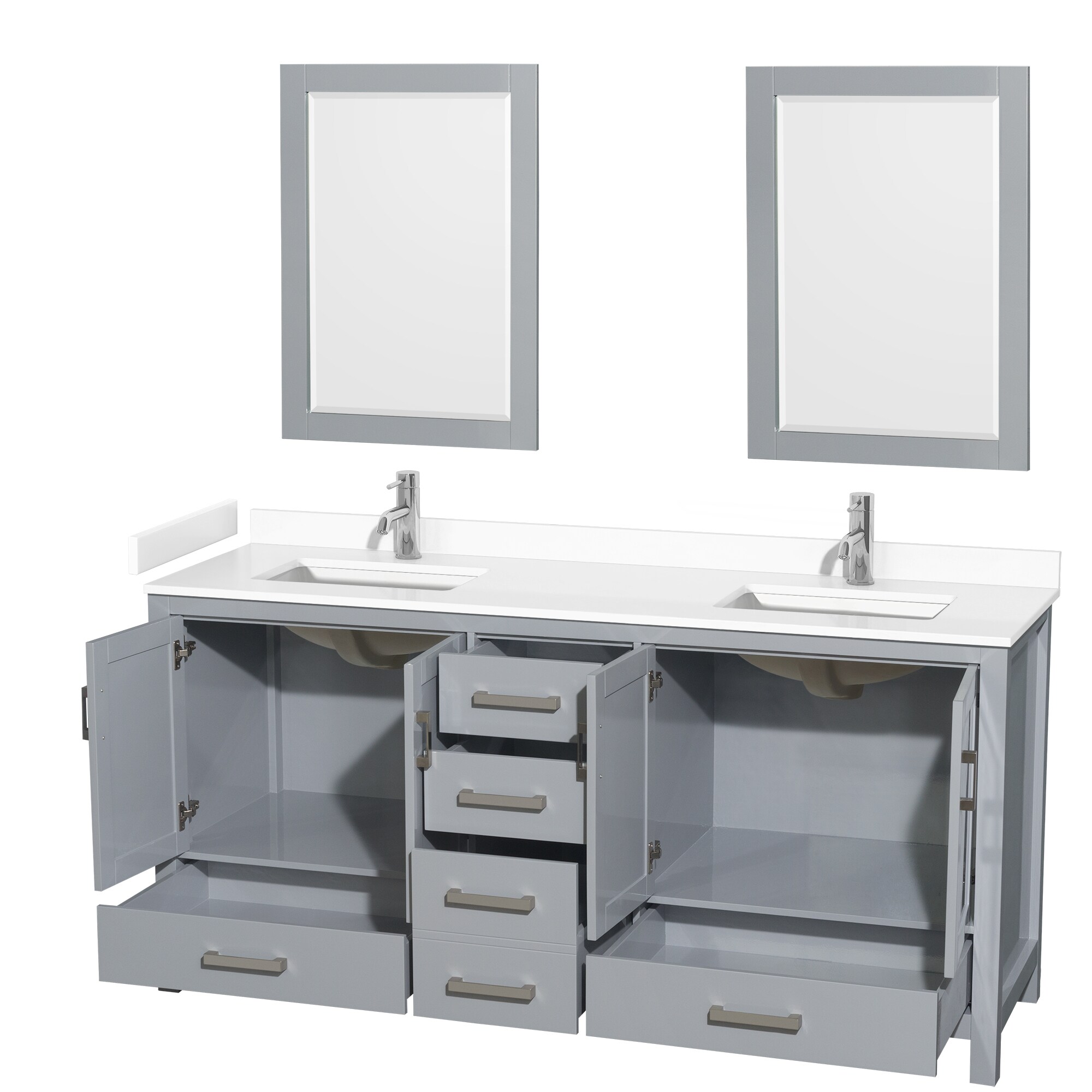 Wyndham Collection WCS141472DGYWCUNSM24 Bath-Vanity-Combo - View #2