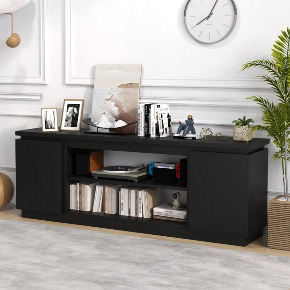Fenbeli Modern 70 Inch TV Stand with Adjustable Shelves and Storage ...