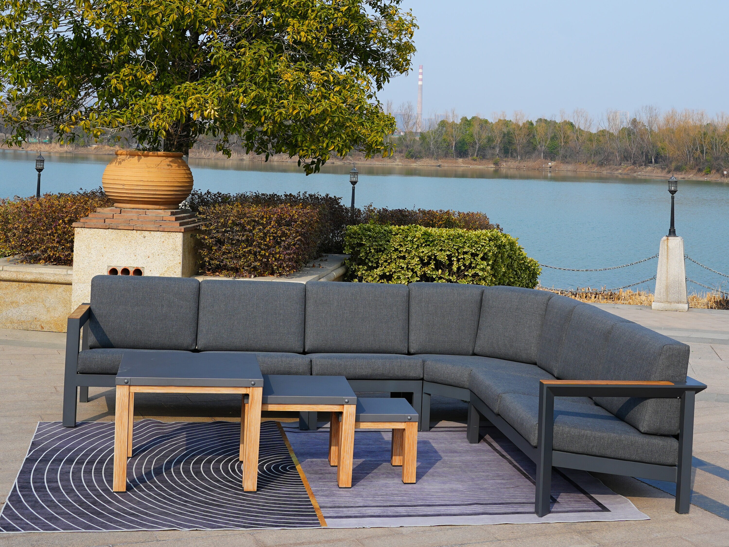 Moda Furnishings 2327-41T-NO-GR Patio-Conversation-Sets - View #2