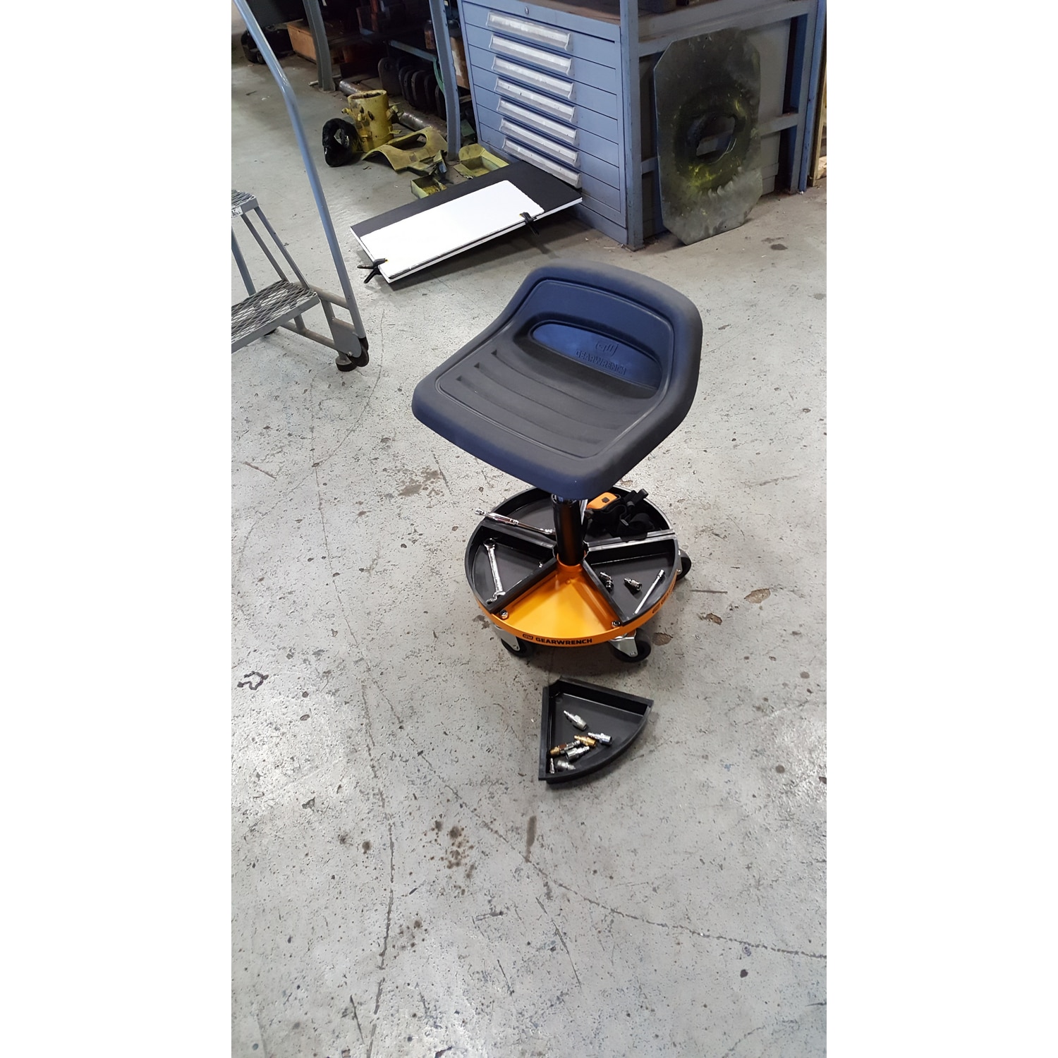 Tractor Seat Rolling Stool - Mechanic Seat - Shop Stool