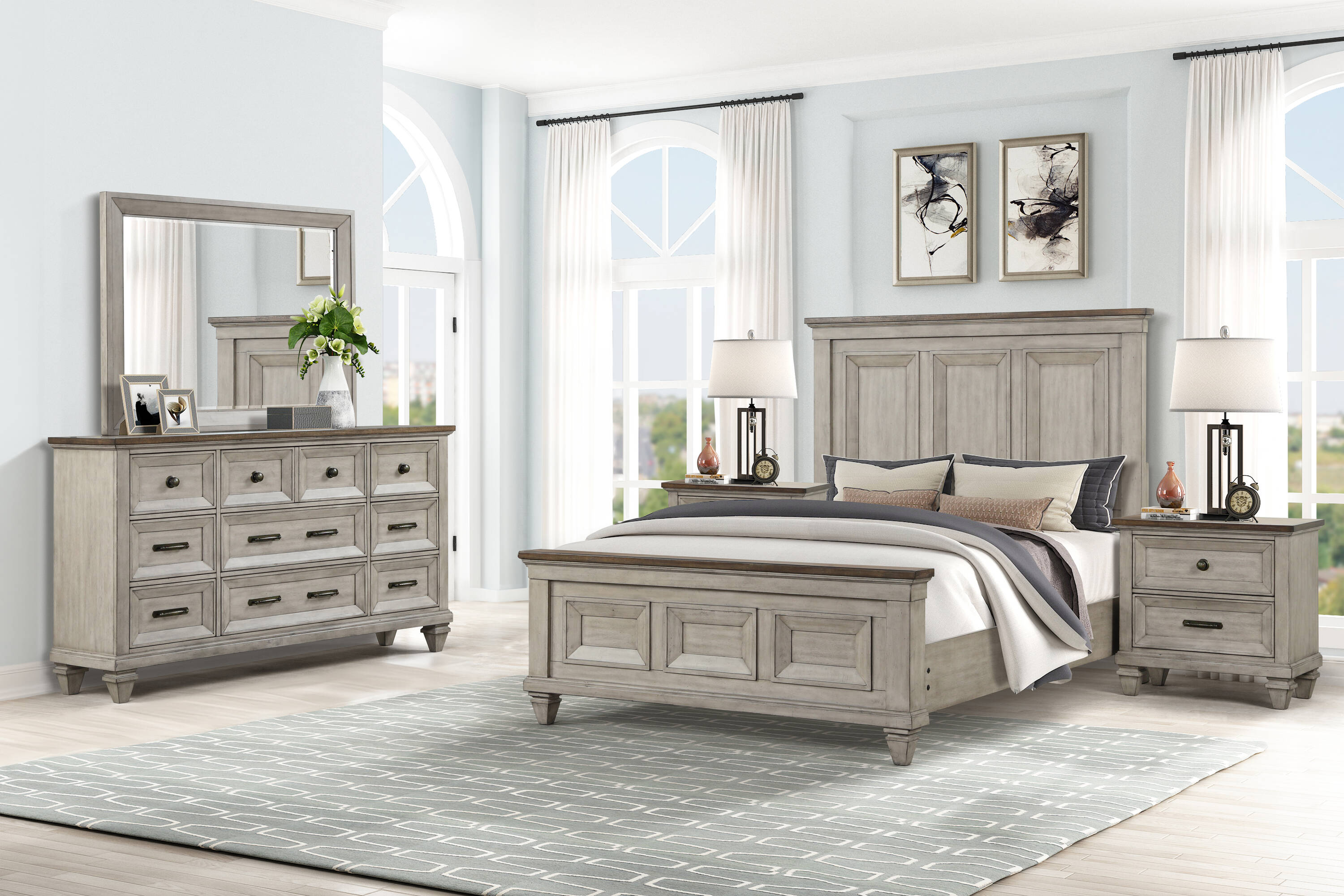 New Classic Furniture 00-2114-35N Mariana Gray Queen Bedroom Set