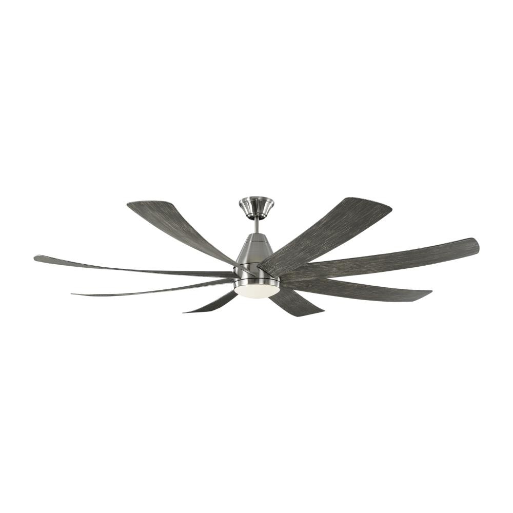 Monte Carlo 8KGR72BSLGWOD Kingston Collection 72-in Brushed Steel Ceiling Fan with Light and Remote (8-Blade)