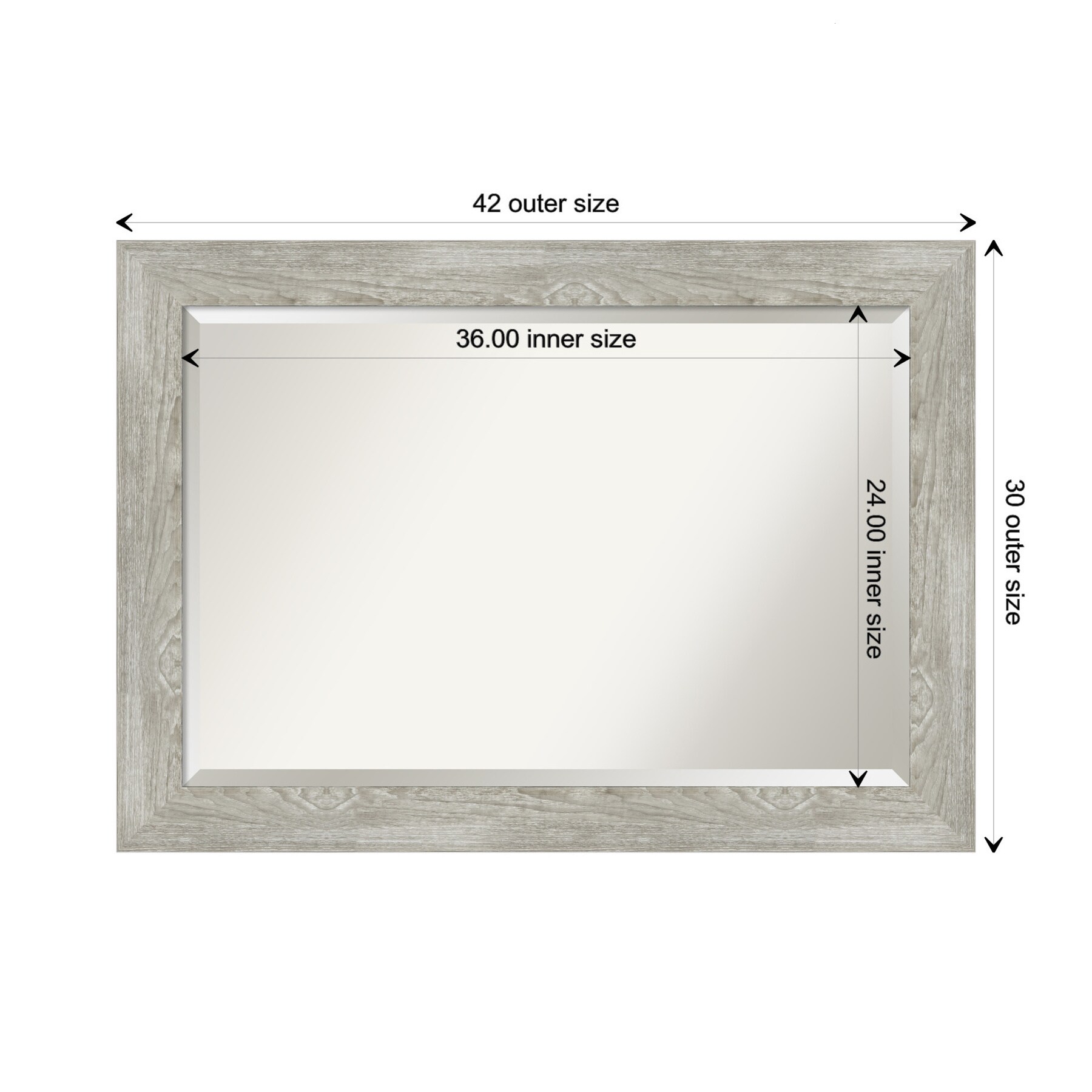 Amanti Art Dove Greywash Frame 41.88-in x 29.88-in Bathroom Vanity ...