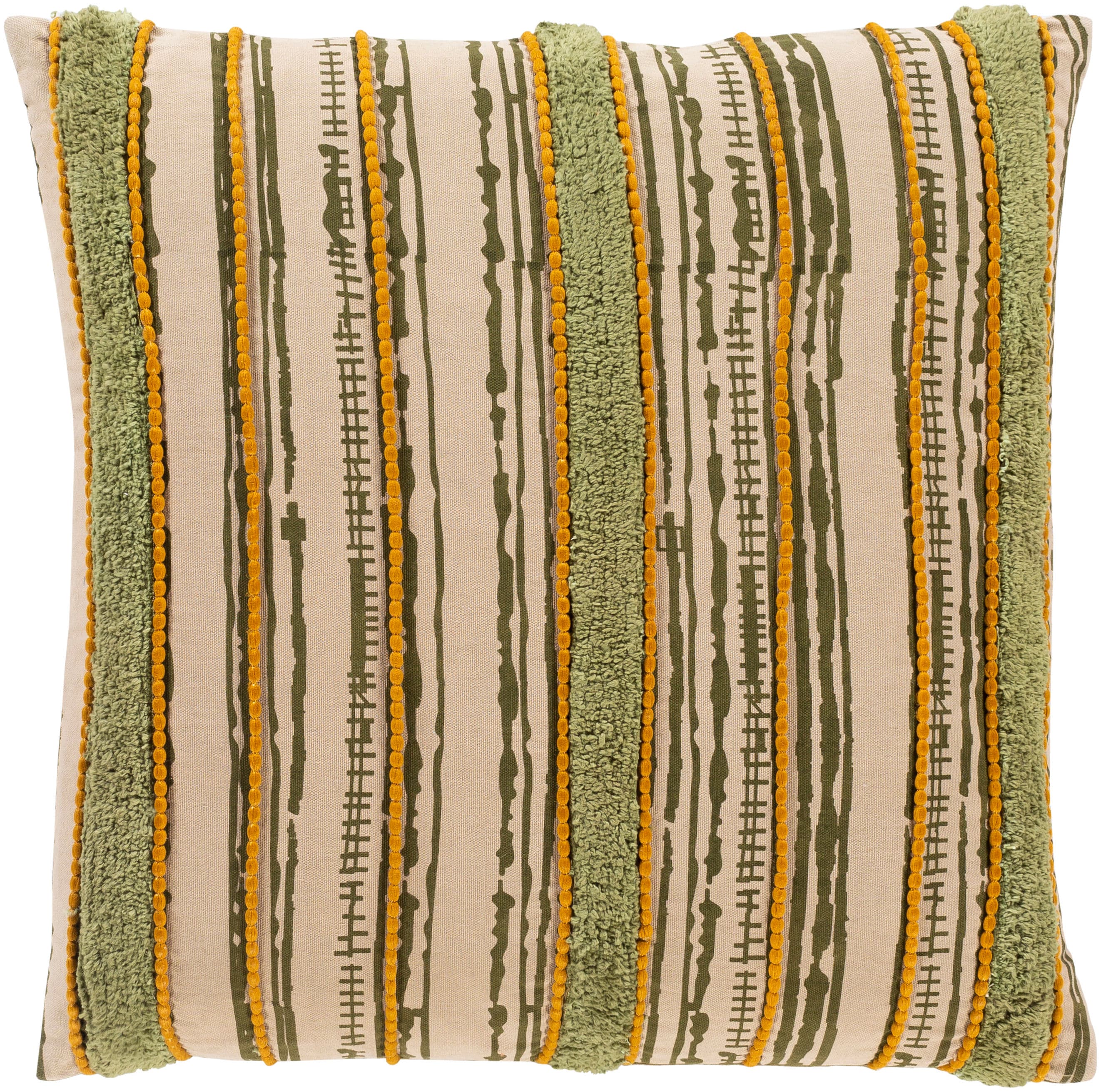 Surya TZN003-1818D Tanzania 18-in x 18-in Olive Square Indoor Decorative Pillow