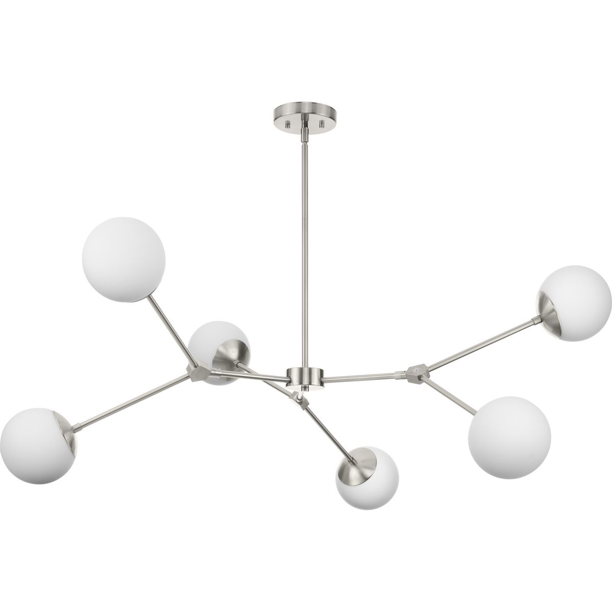 Progress Lighting Haas 6-Light Brushed Nickel Mid-century Chandelier