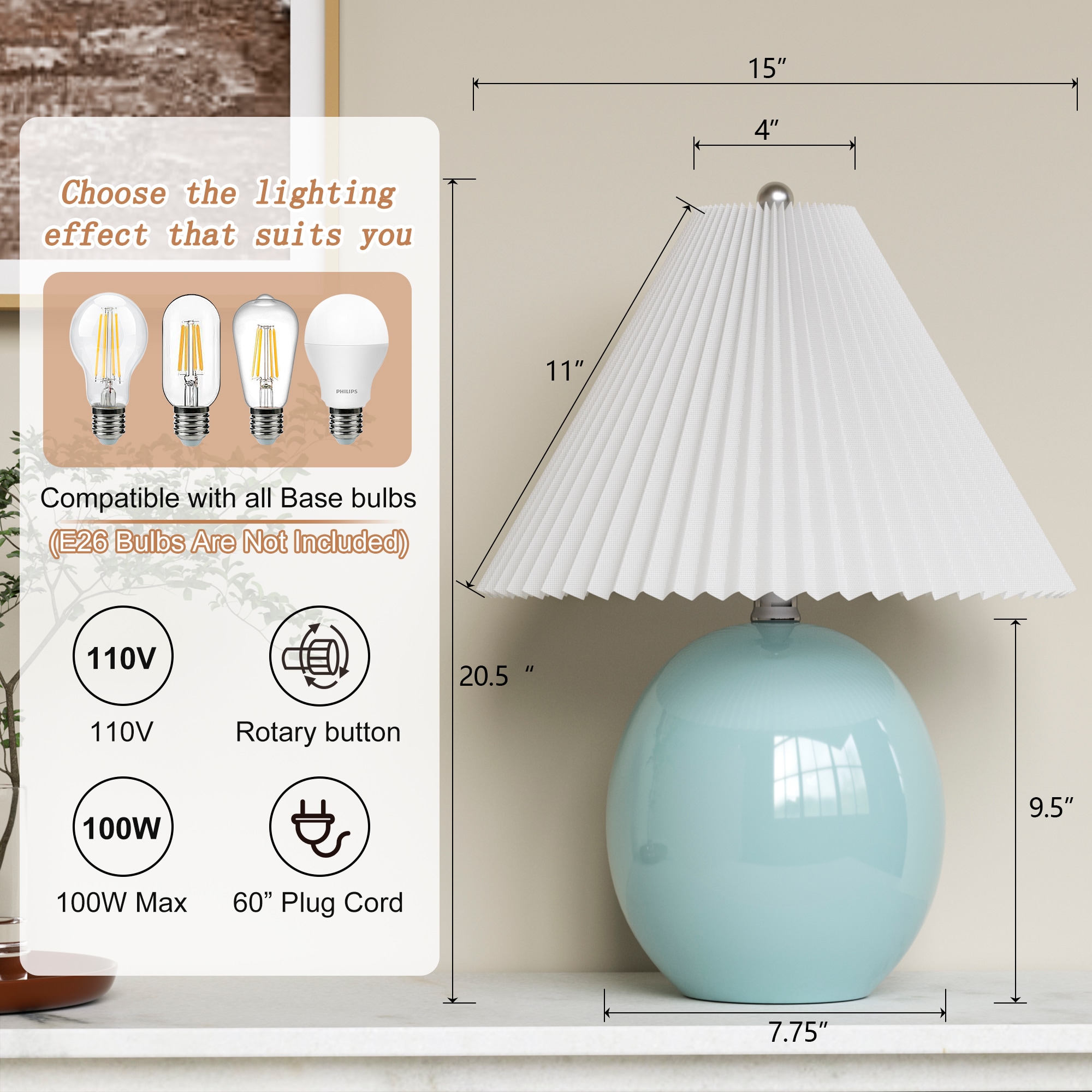 Maxax T231-BU-S Table-Lamps - View #4