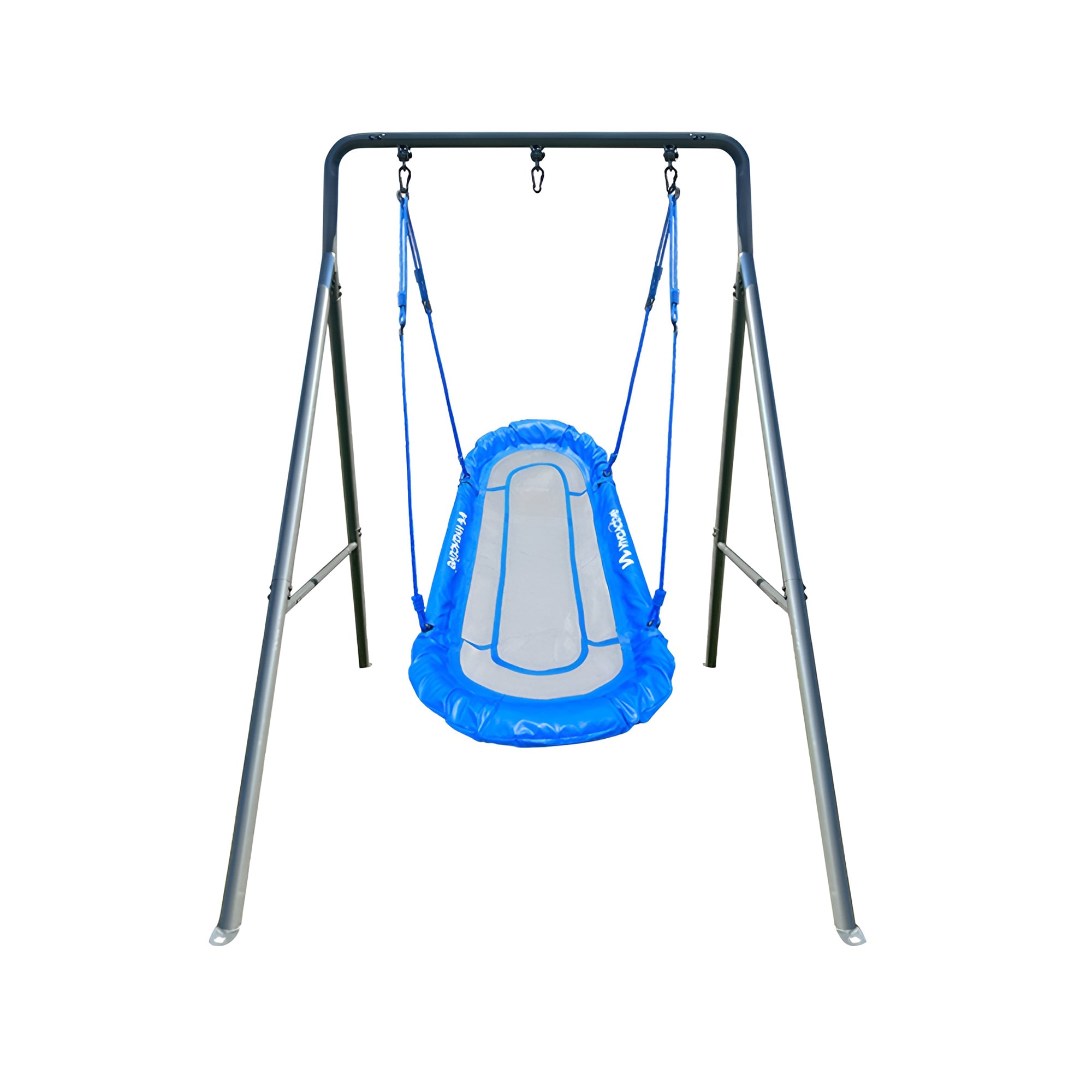 gobaplay  Single Swing Set Playground Equipment with Double Platform Saucer Blue