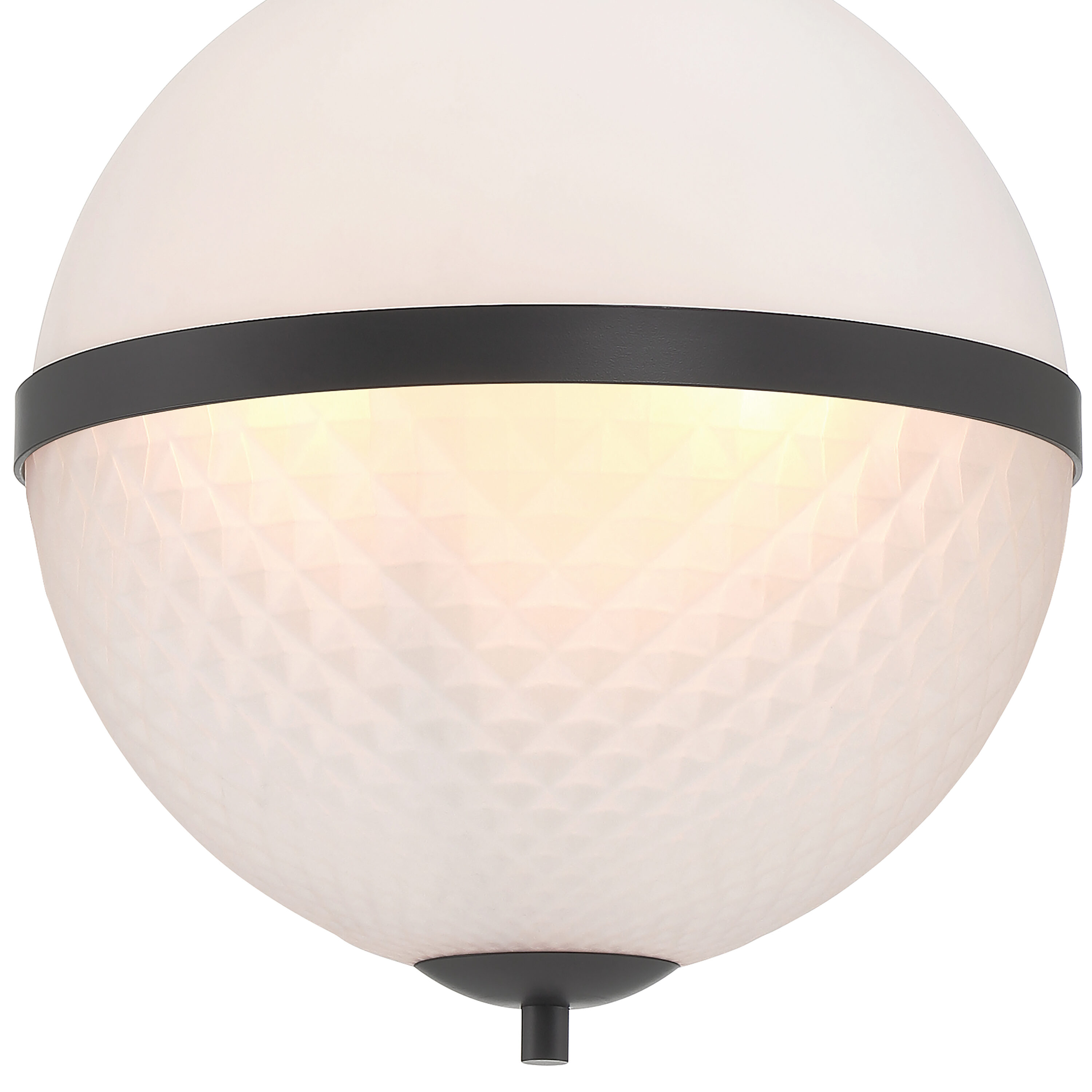Dia Matte Black and Brass Glass Pendant Light