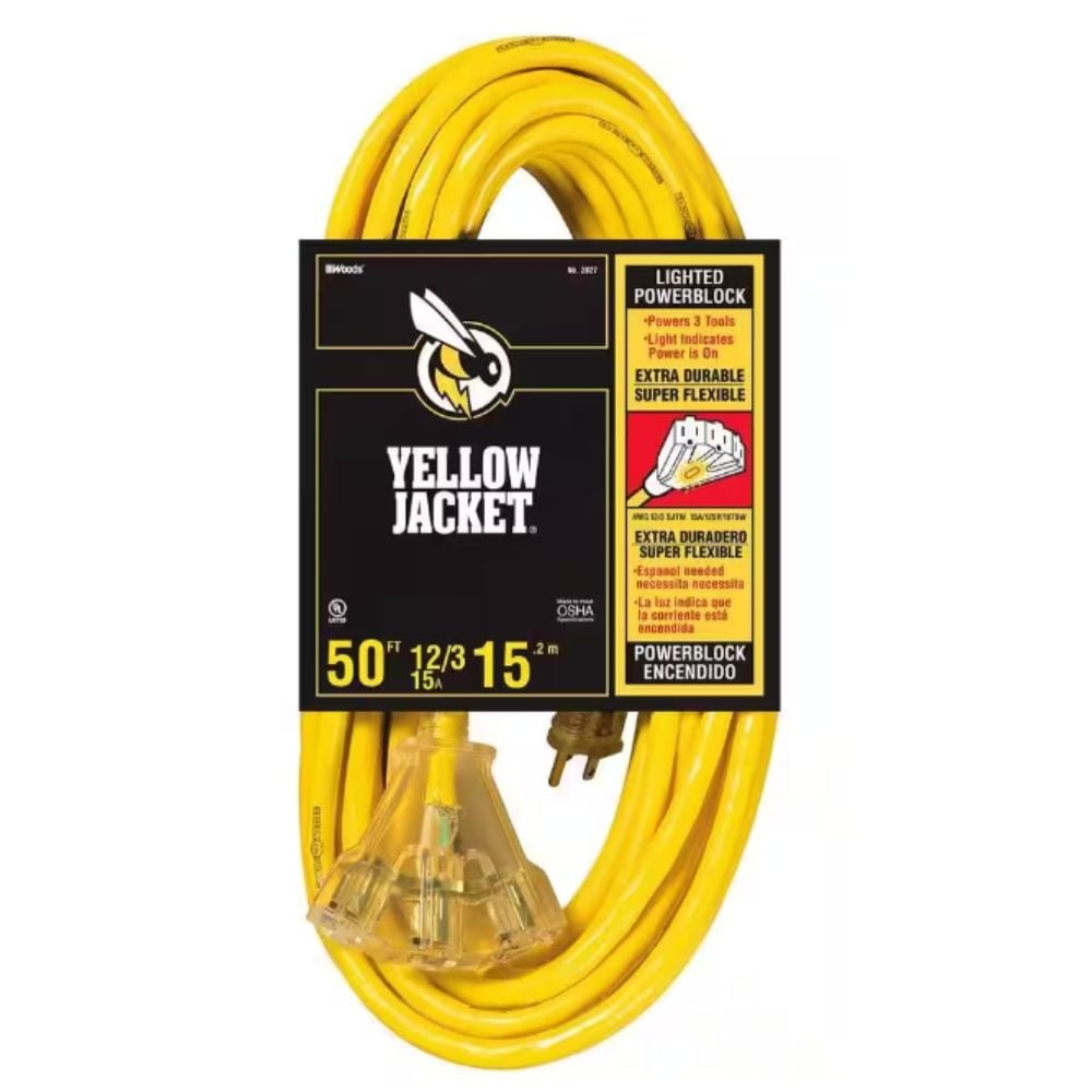 Southwire 64824201 12/3 SJTW TRITAP YELLOW EXTENSION CORD 50 FT