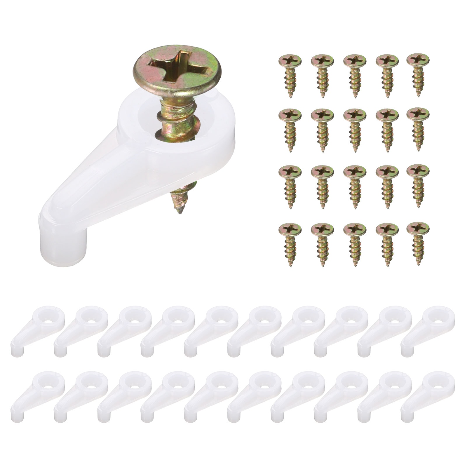 Unique Bargains 60 Sets Glass Retainer Clips Kit 25mm Plastic Glass Cabinet Clips with Screws for Fixing 4mm Thick Glass Cabinet Doors Mirror Translucent