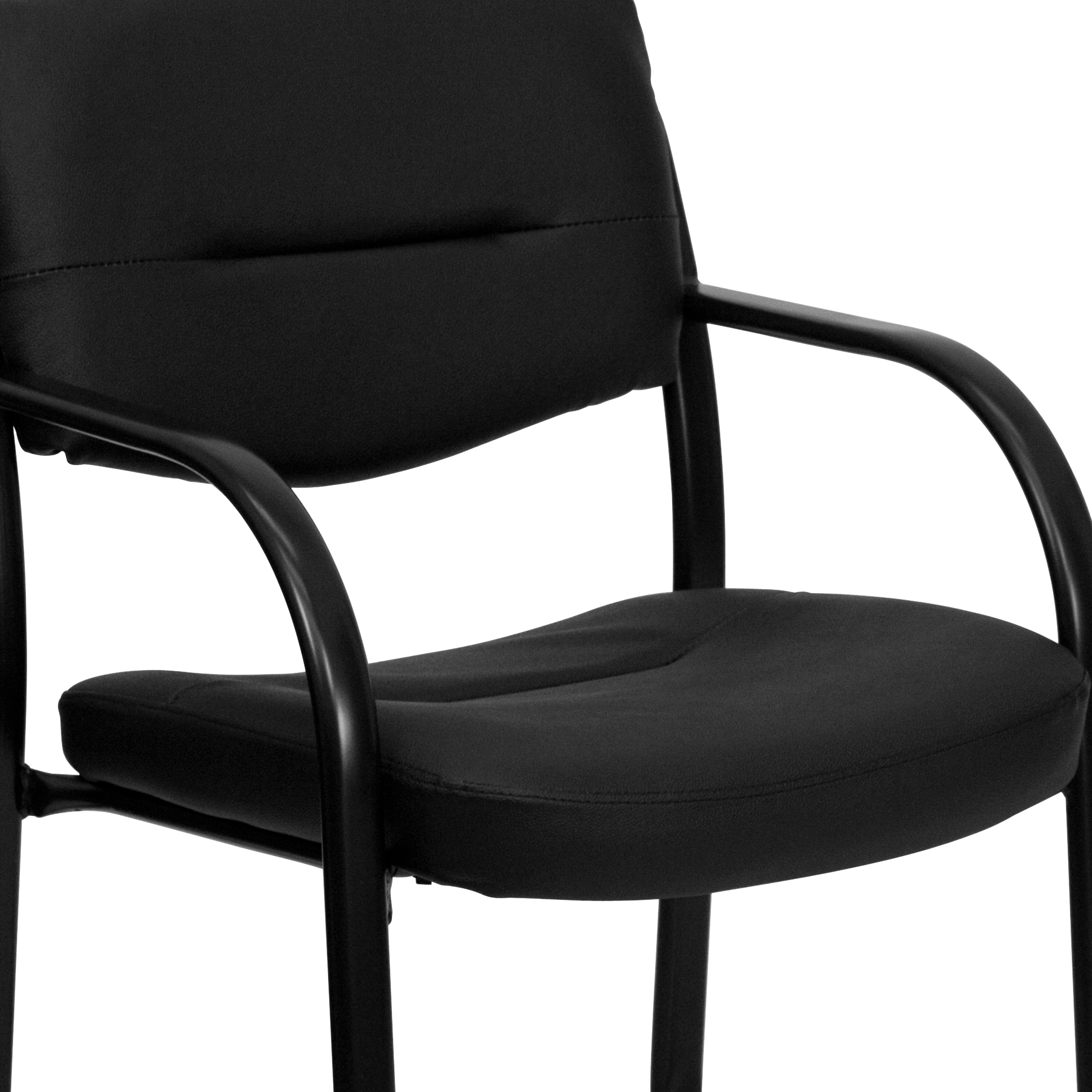 Contemporary Black LeatherSoft Executive Office Chair with Sled Base