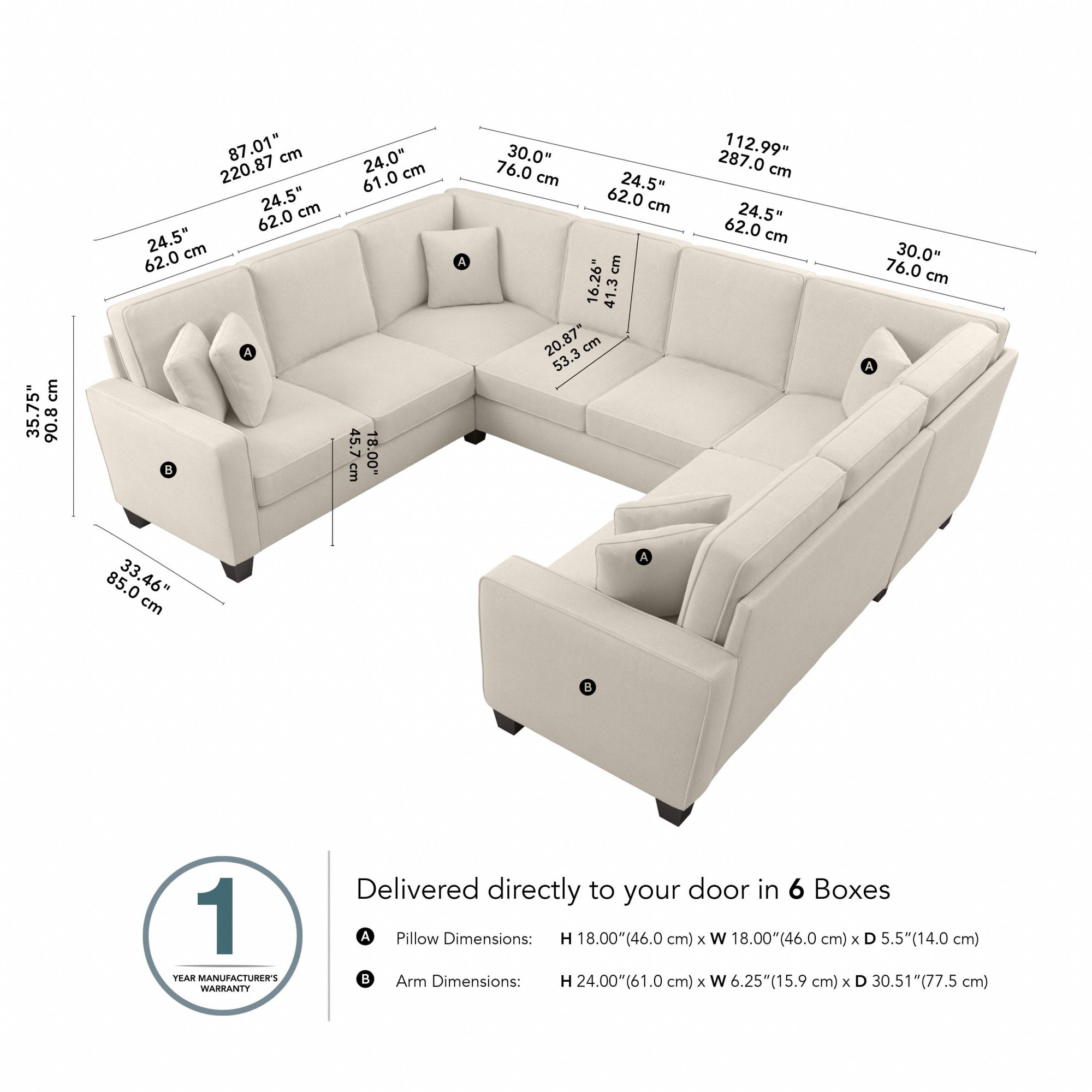 Bush Furniture SNY112SCRH-03K Sofas-Loveseats - View #5