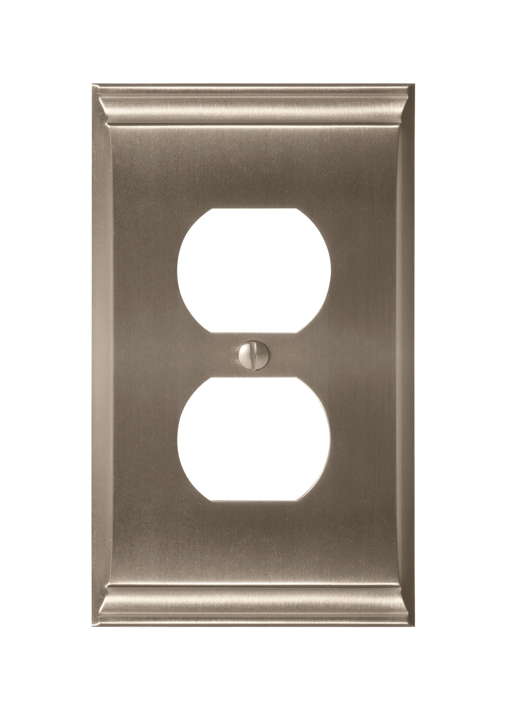 Amerock 1906952 1 -Gang Standard Size Satin Nickel Zinc Indoor Duplex Wall Plate