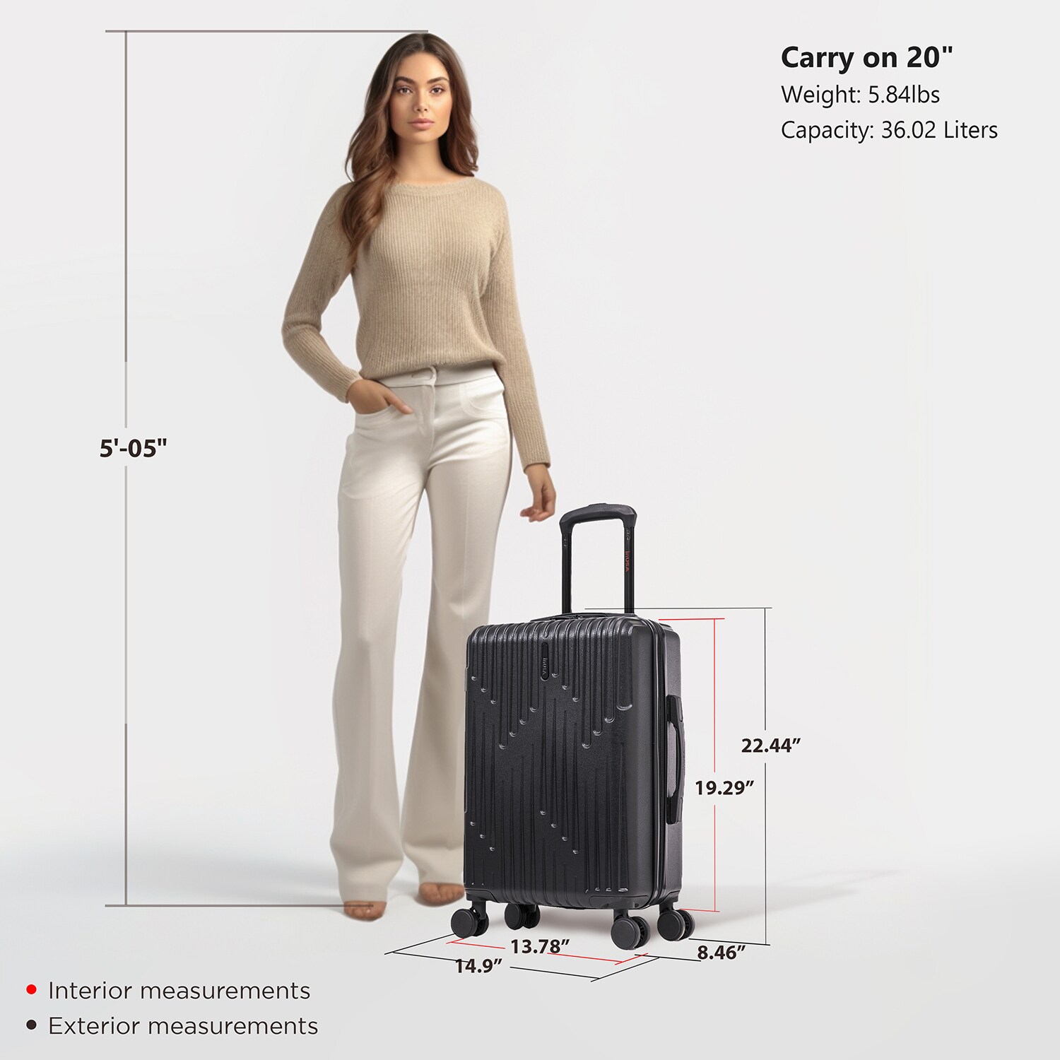 InUSA IUDRI00S-BLK Luggage-And-Luggage-Sets - View #7