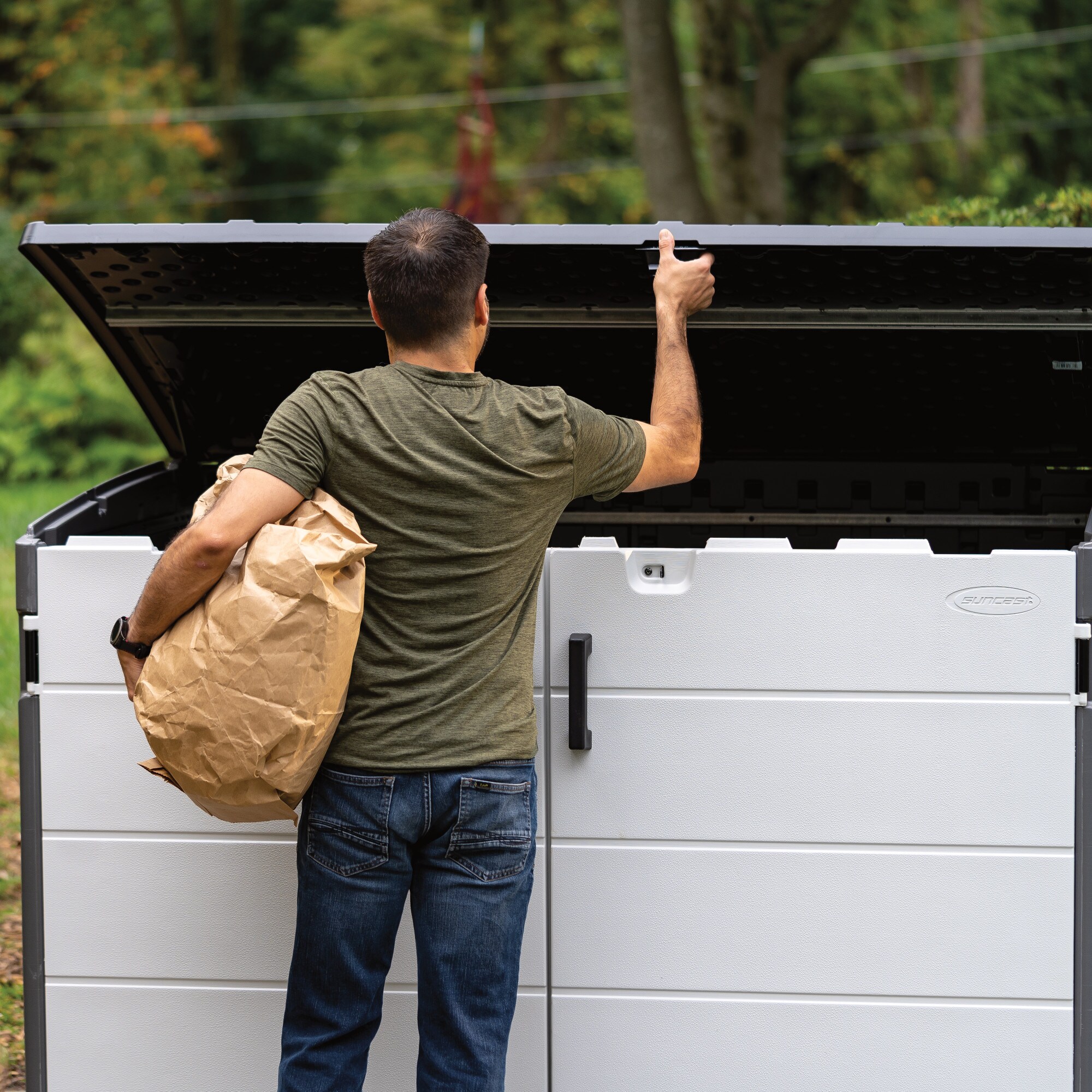 Black 6 x 4 ft Steel-Reinforced Resin Horizontal Shed