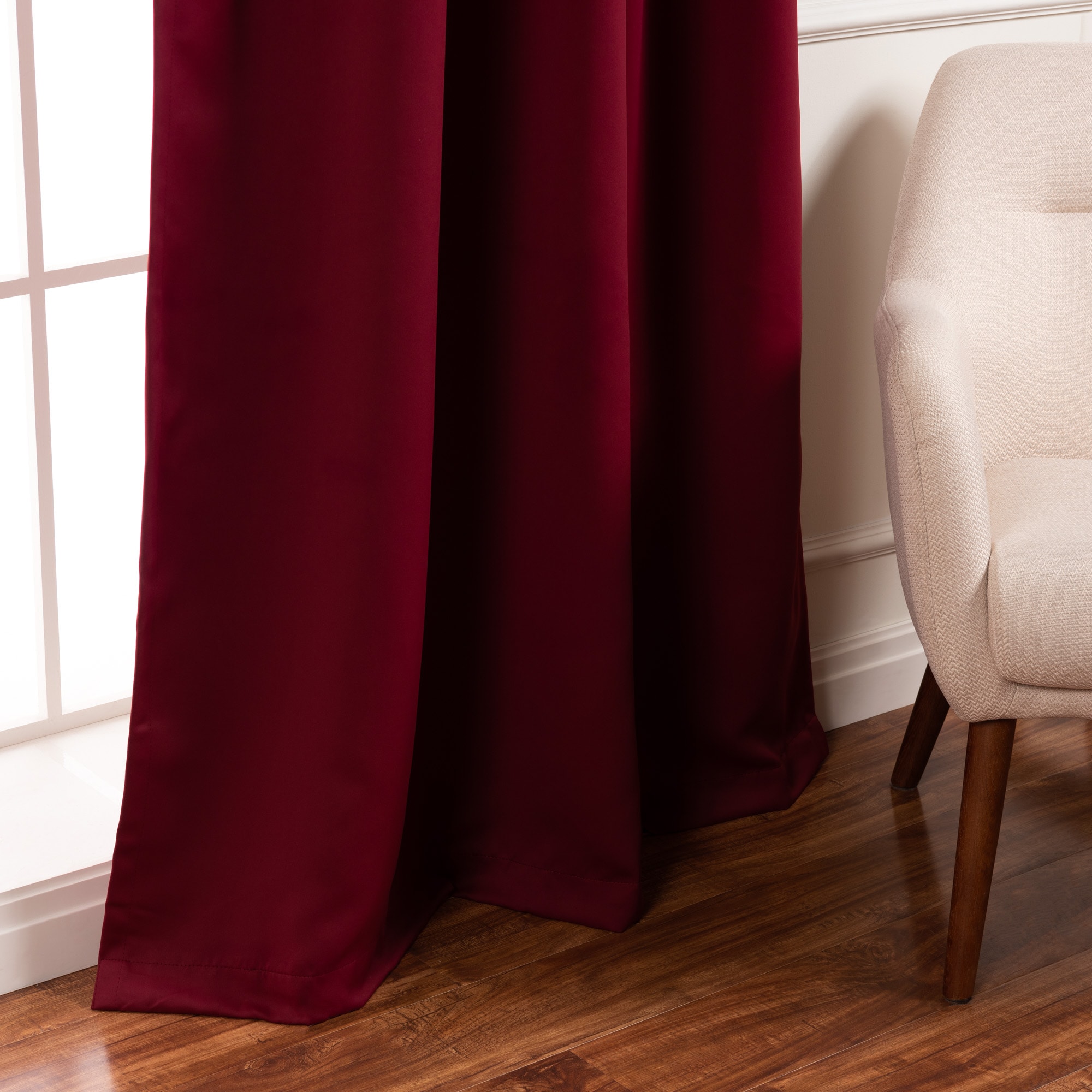 Best Home Fashion SOLID-102-BURGUNDY curtains - View #5