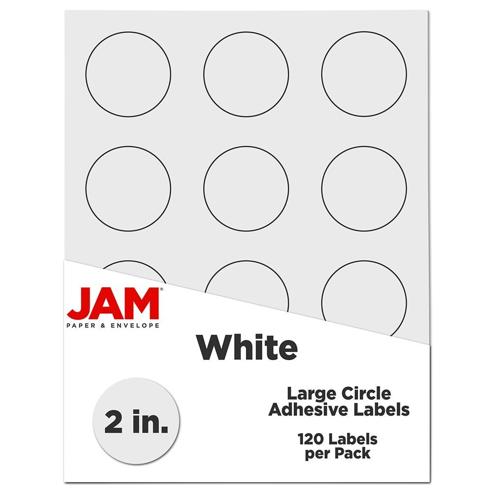 JAM Paper 147634282 Mailing/Shipping/Address Labels 2-in x 2-in White Sticky Notes