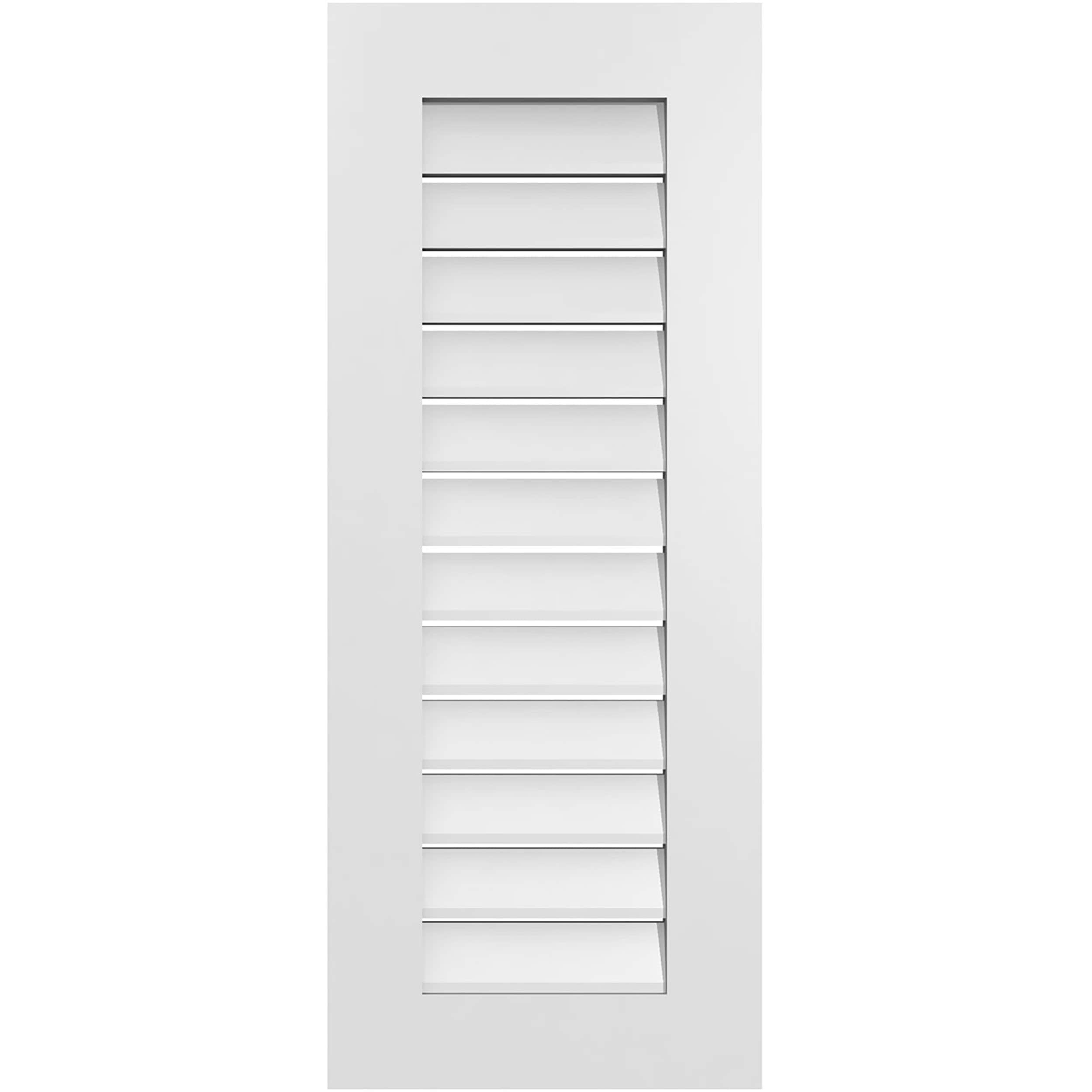Ekena Millwork GVPVE16X4001SF 16-Inches x 40-Inches Off-white Rectangle PVC Gable Louver Vent