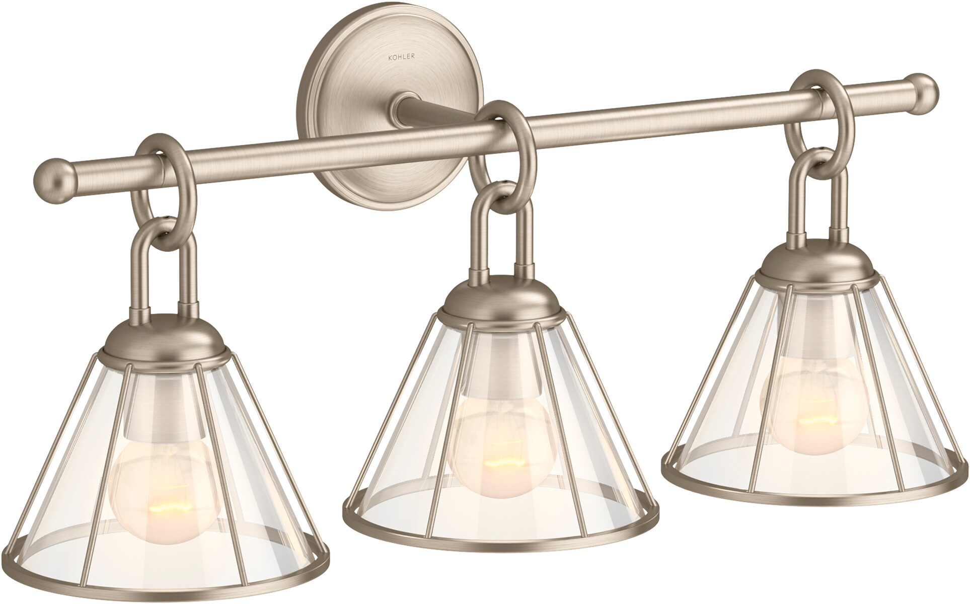 KOHLER 27743-SC03-BVL Terret 3 -Light Brushed Bronze Transitional Wall Sconce